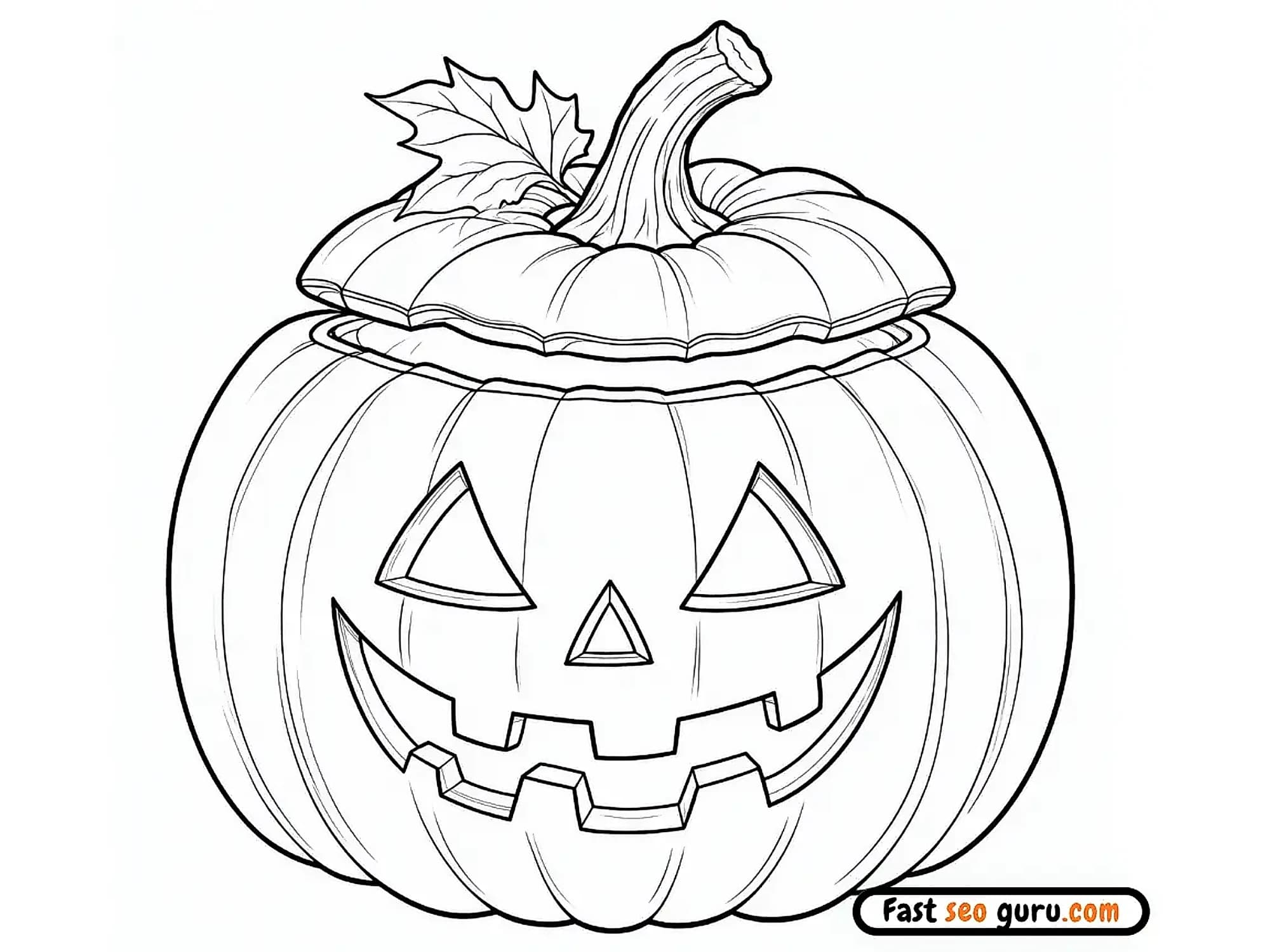 Halloween Pumpkins coloring page for kids. halloween jack o lantern cute easy coloring sheets to printable