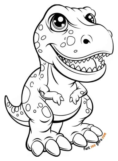 Baby T Rex Coloring Page – Free Cute Pictures to Color for Kids