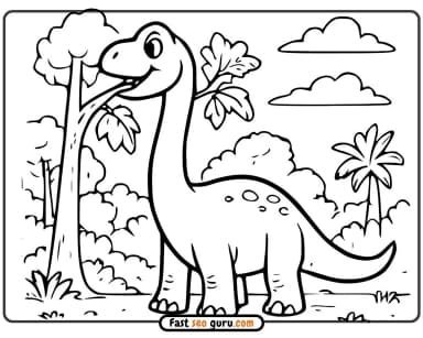 Free Brachiosaurus Coloring sheet Pictures to Color for Kids