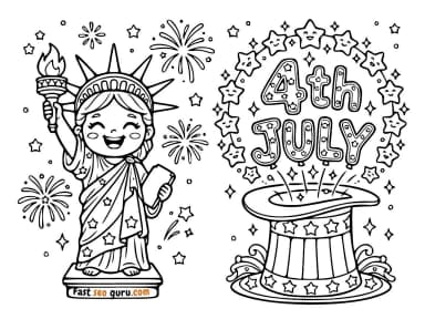 Easy Statue of Liberty 4th of July Coloring Page – Free Printable for Kids