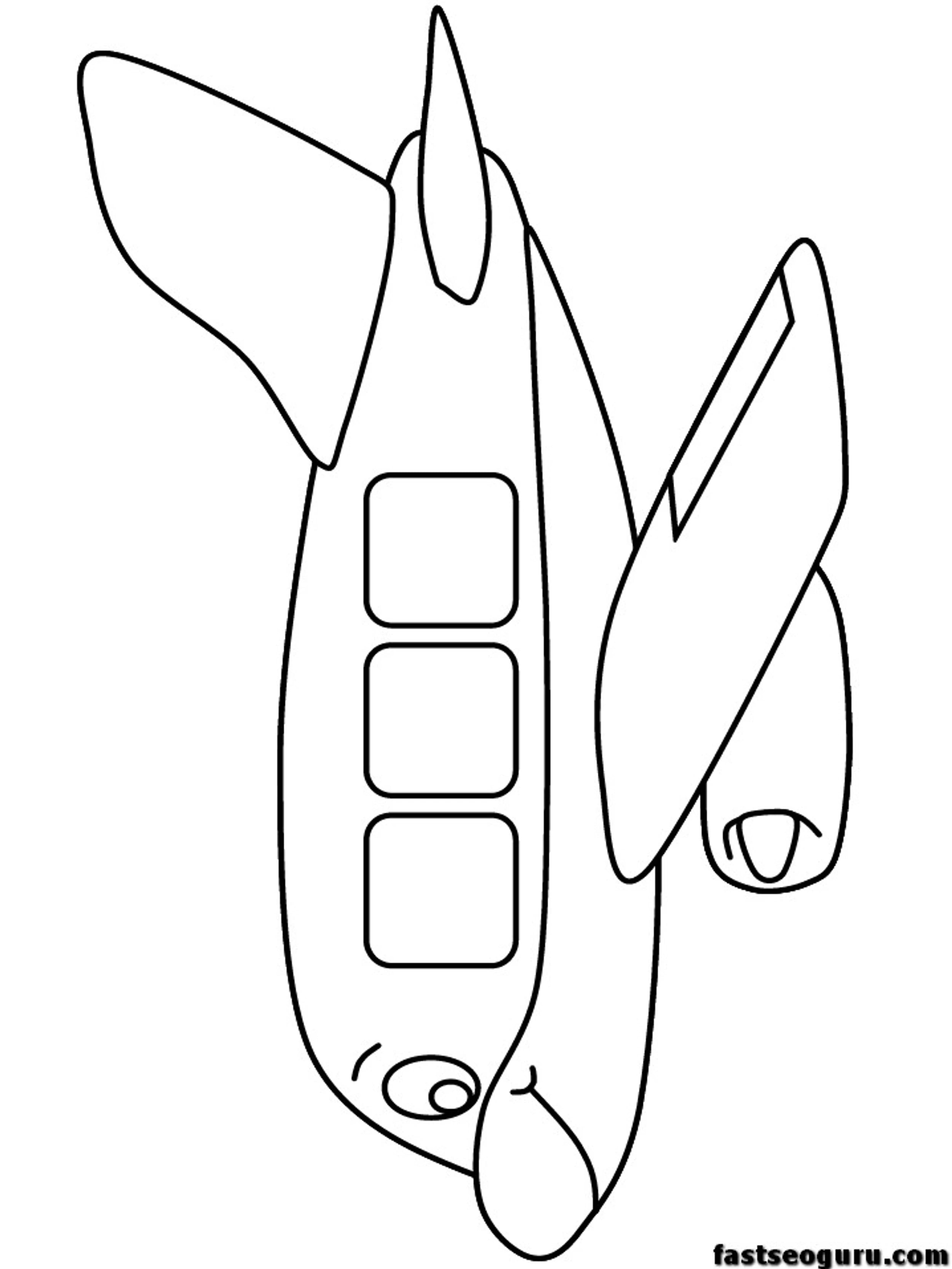 Airplane With Face Coloring Pages