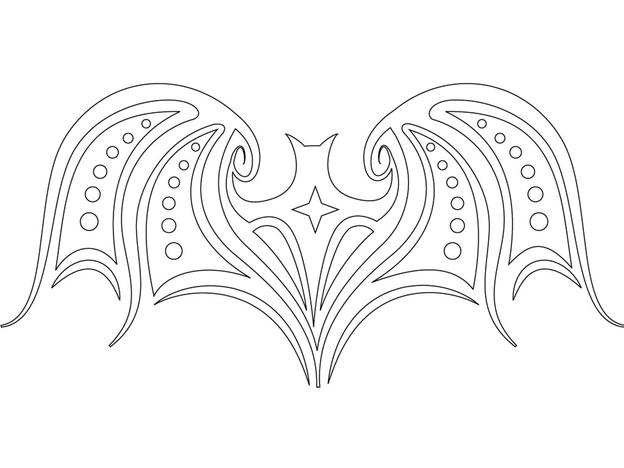 Epic Mystical Night Bat Mandala Coloring Page