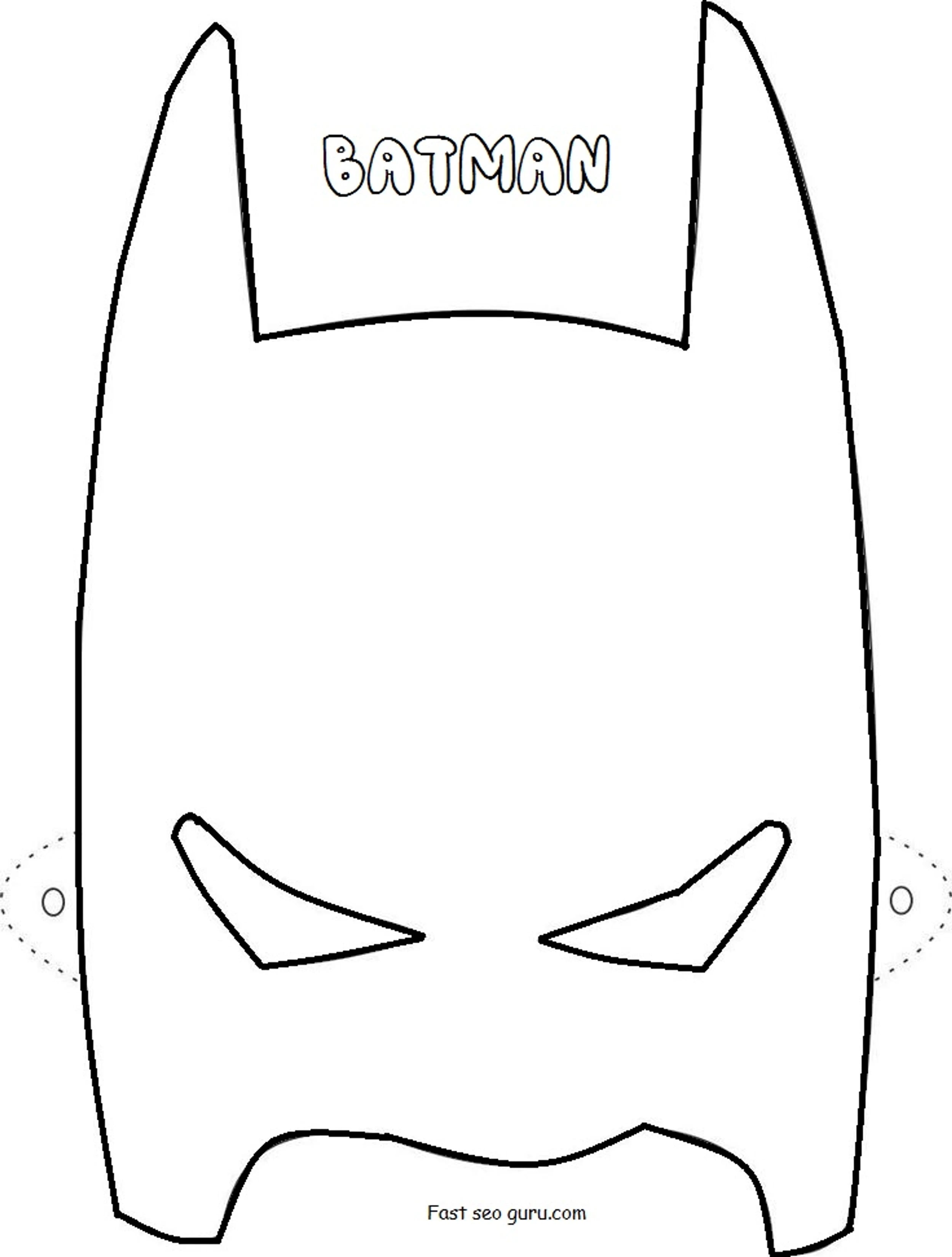 Batman Mask Printable Coloring Pages