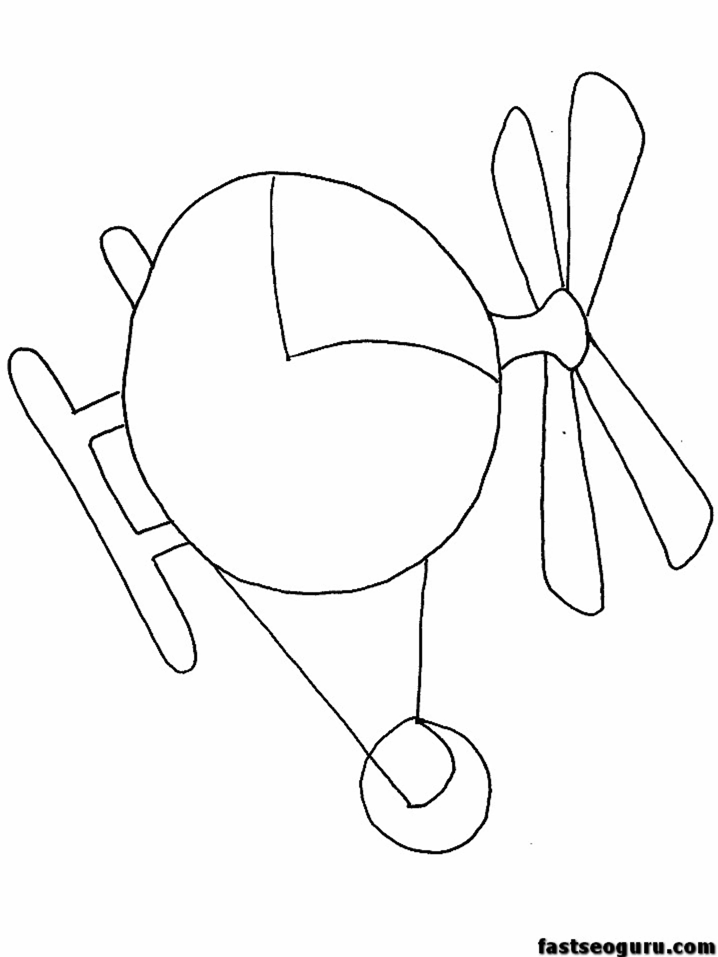 Free Easy Helicopters Coloring Page