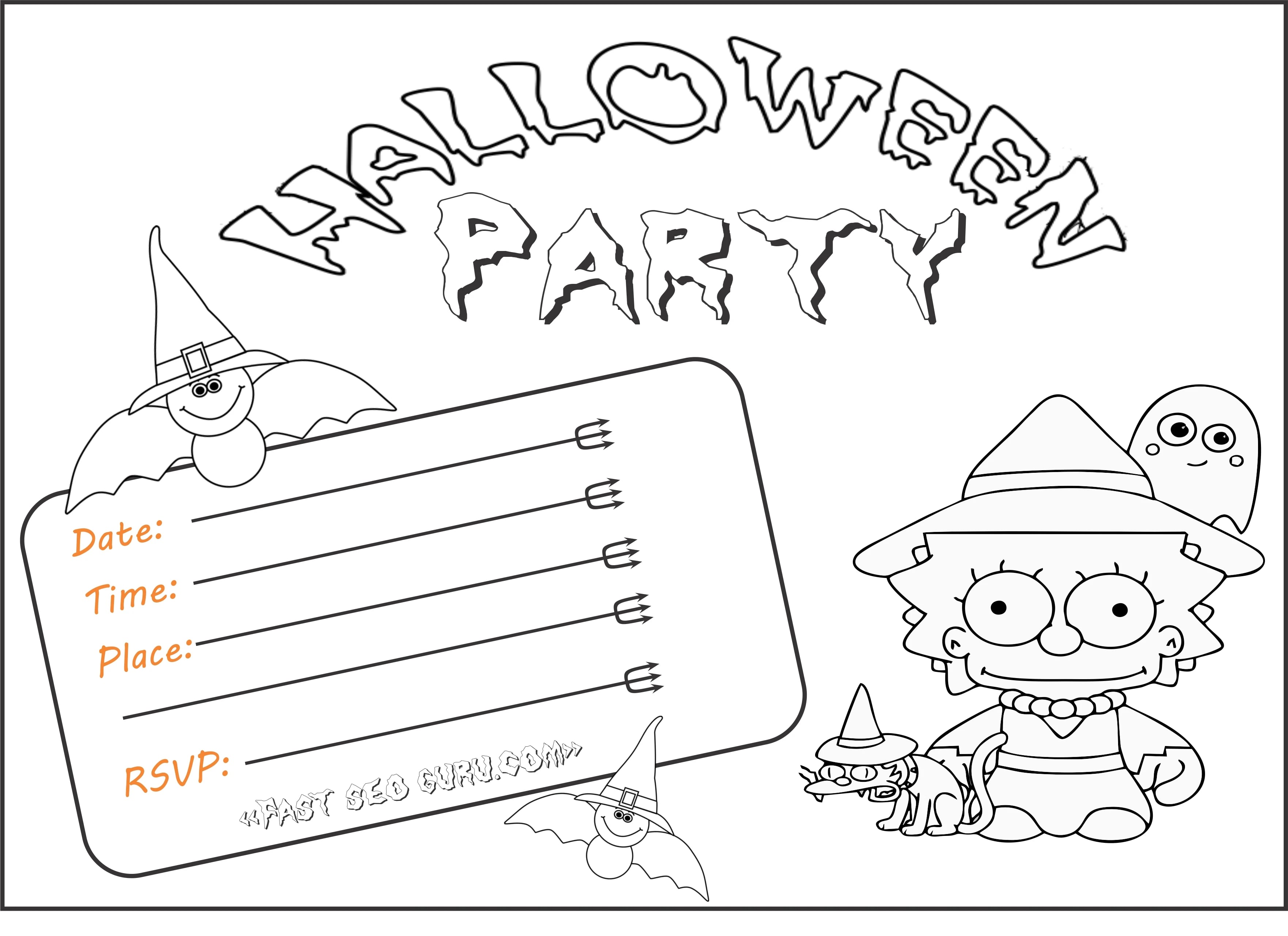 Free Kids Halloween Party Invitations Printable