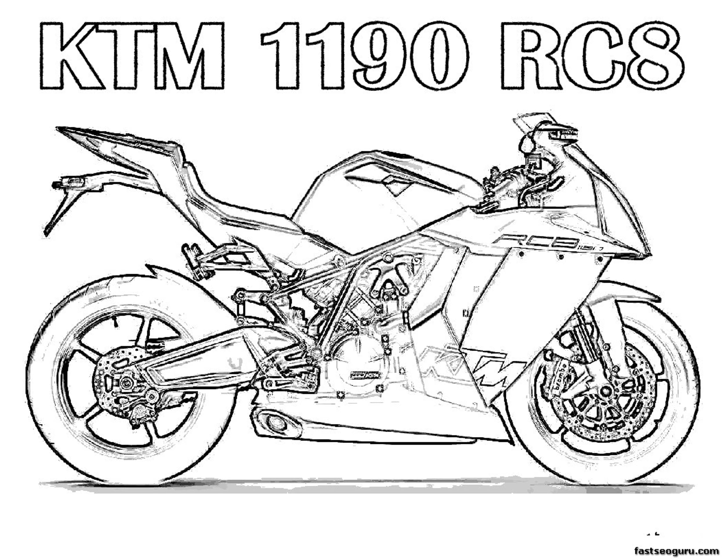 Free Motorcycle Coloring Pages For Kids
