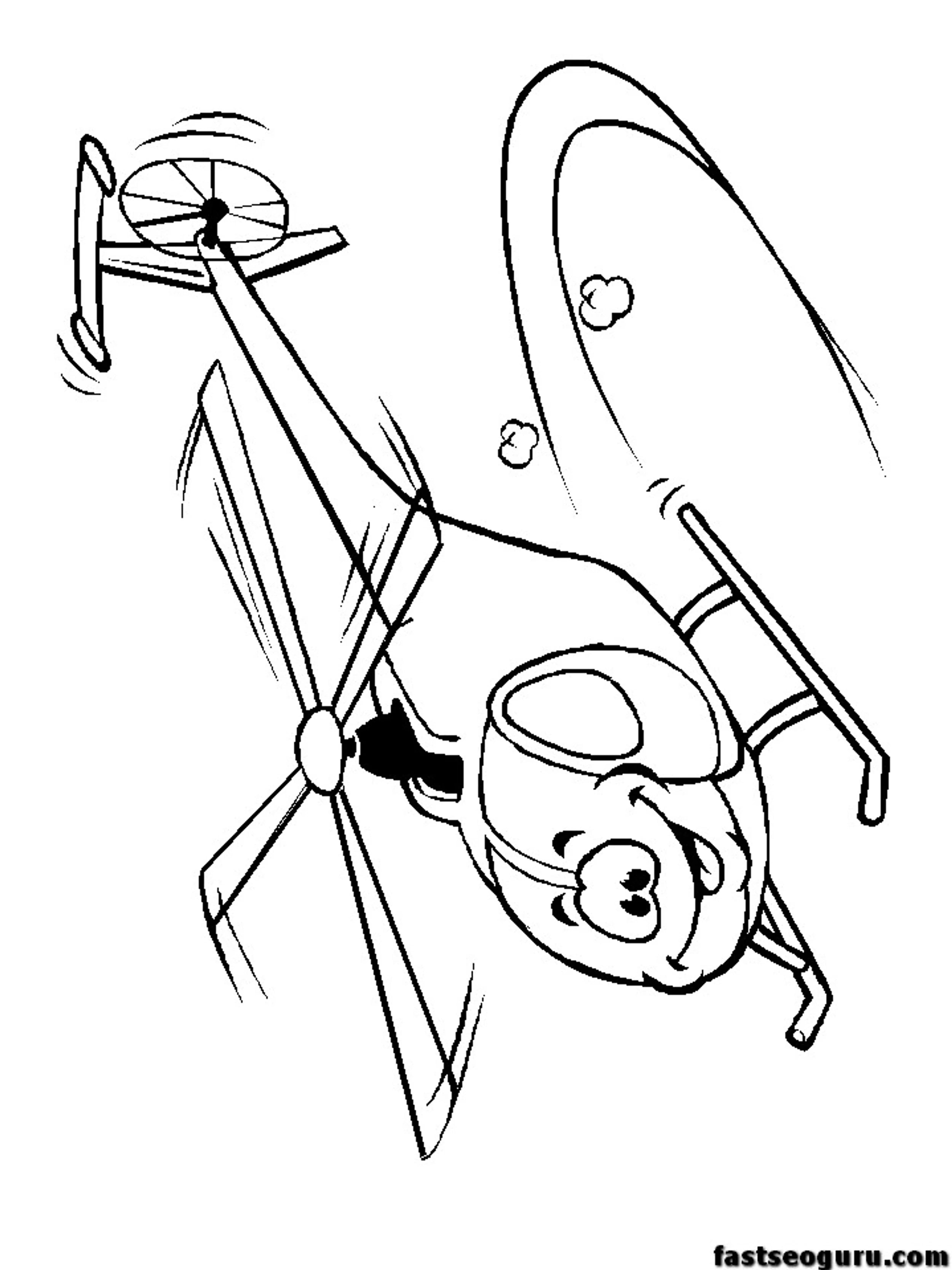 Happy Face Helicopters Coloring Pages