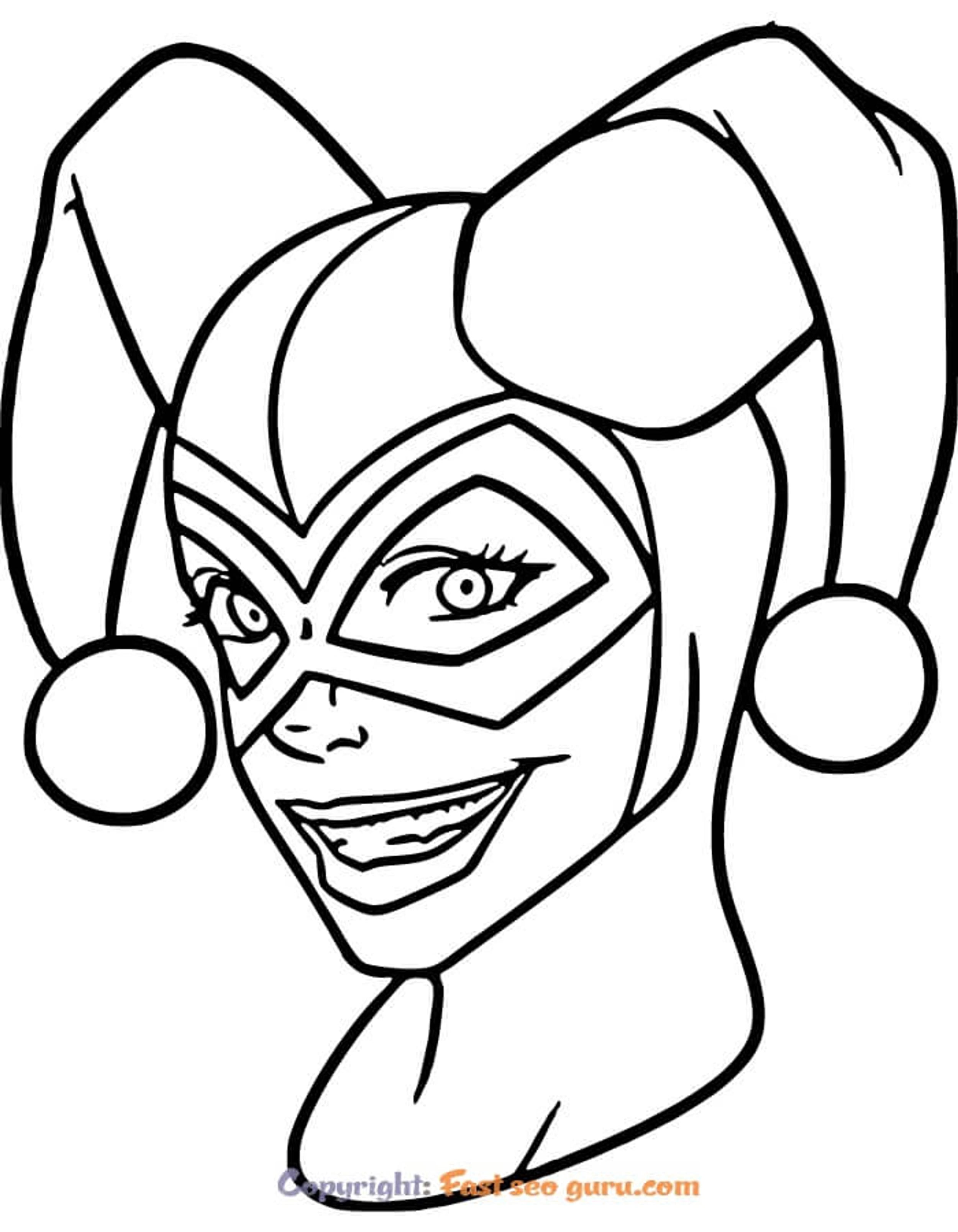 Harley Quinn Coloring Pages Easy