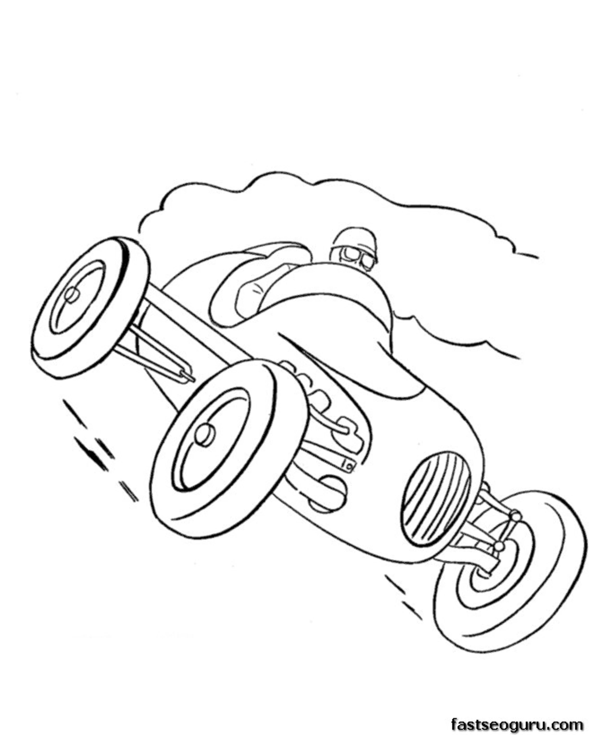Old Race Car Print Out Coloring Pages