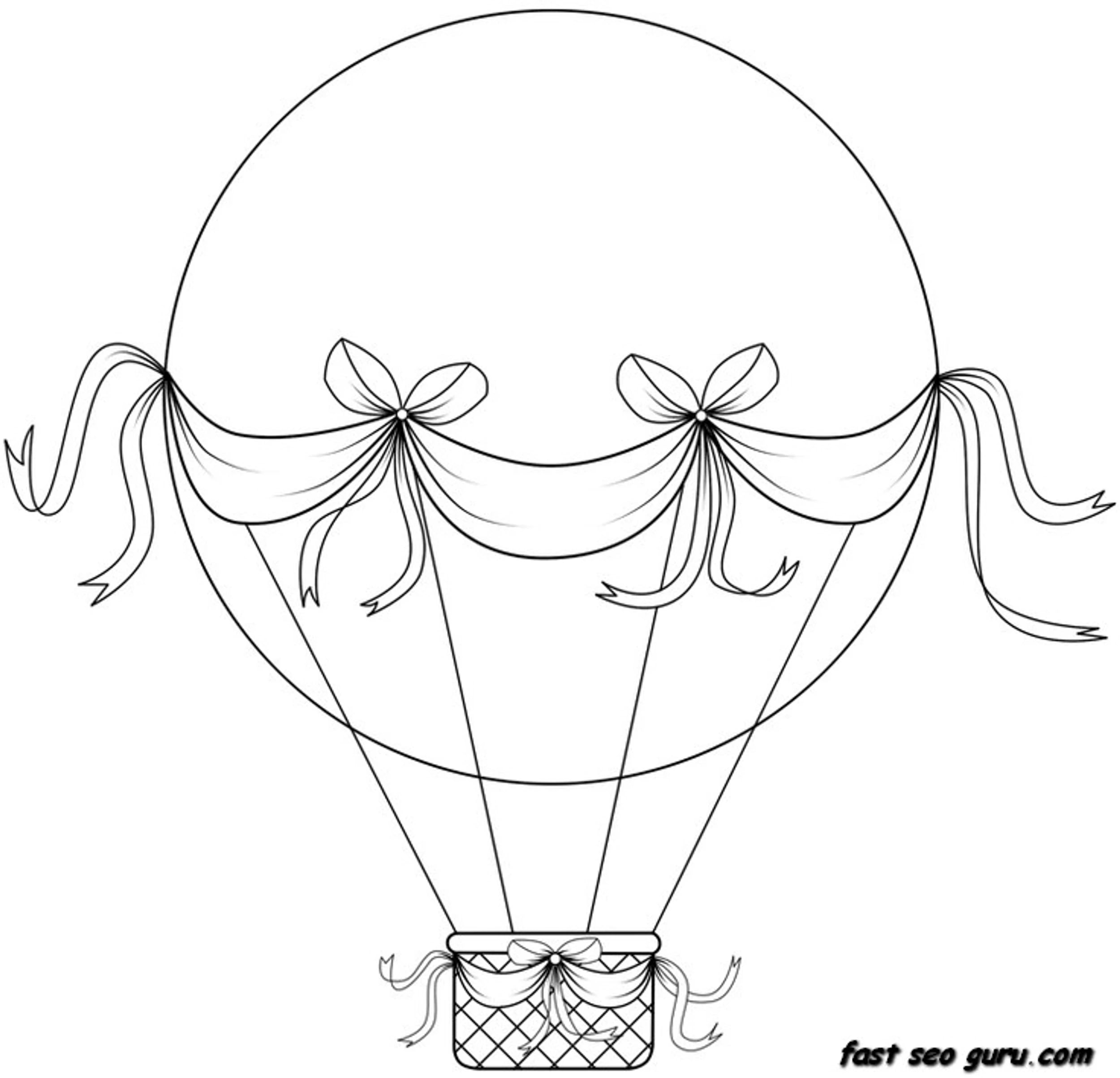 Print Out Hot Air Balloon Coloring In Sheets