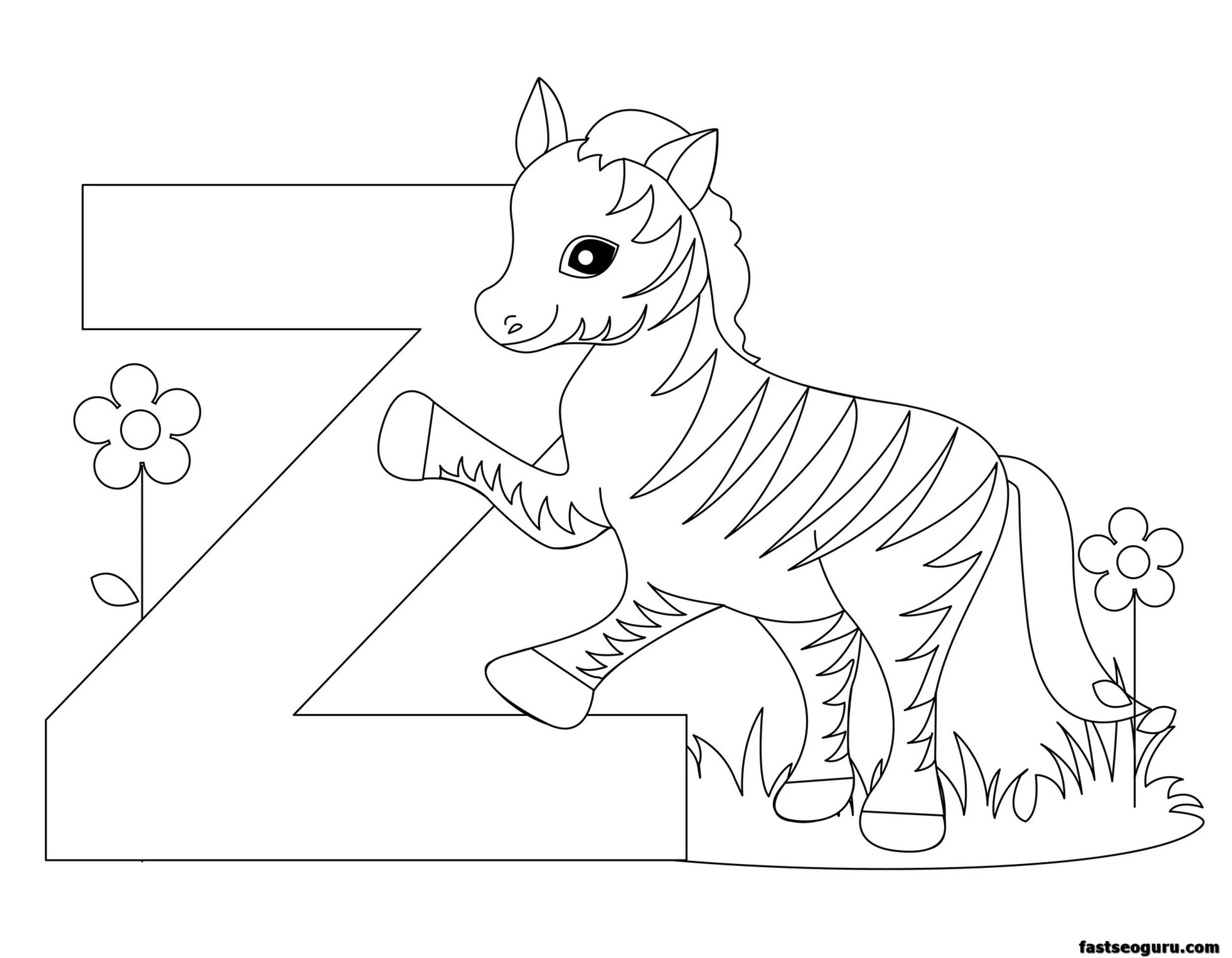 Printable Animal Alphabet Letter Z For Zebra