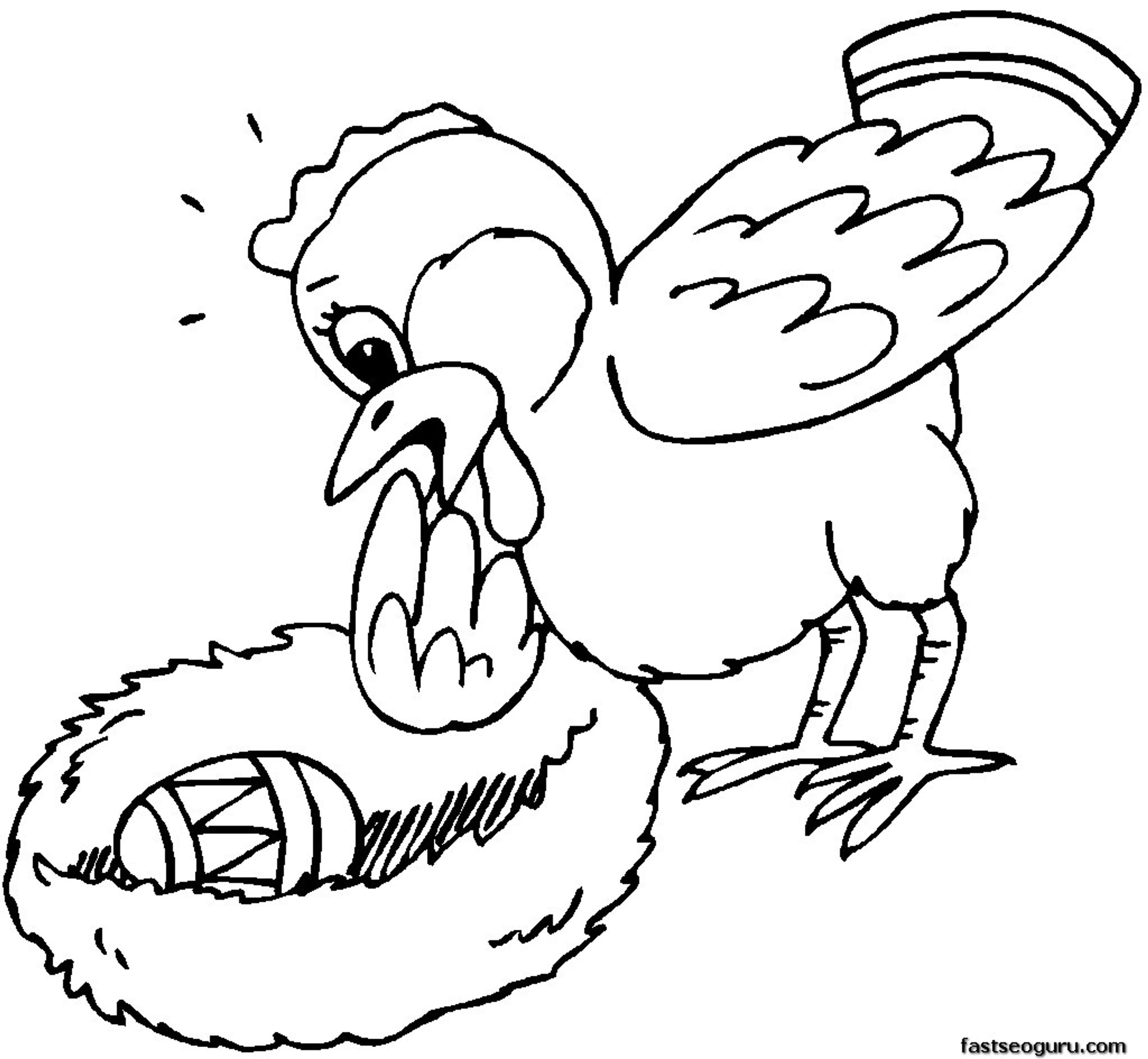 Chick And Easter Egg Coloring Page Printable