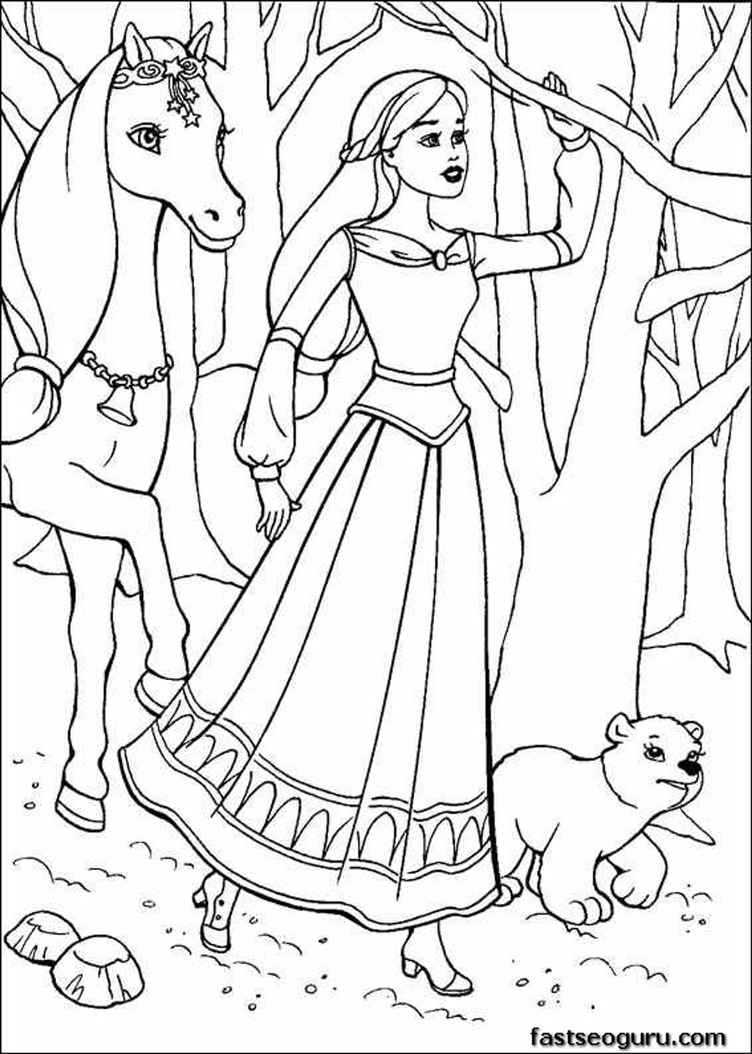 Printable Disney Princess Coloring Page For Girls