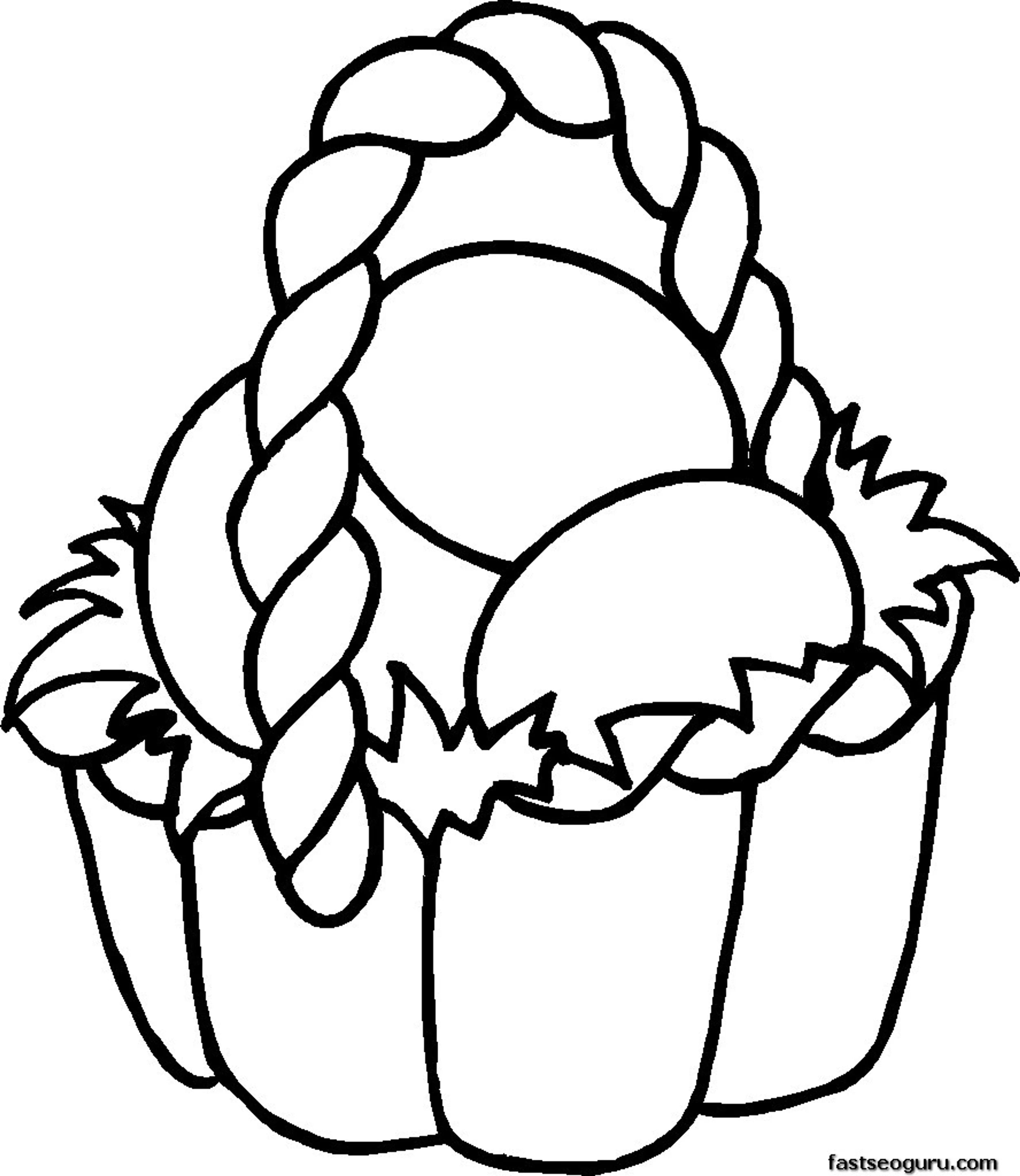 Cute Easy Easter Basket Coloring Page