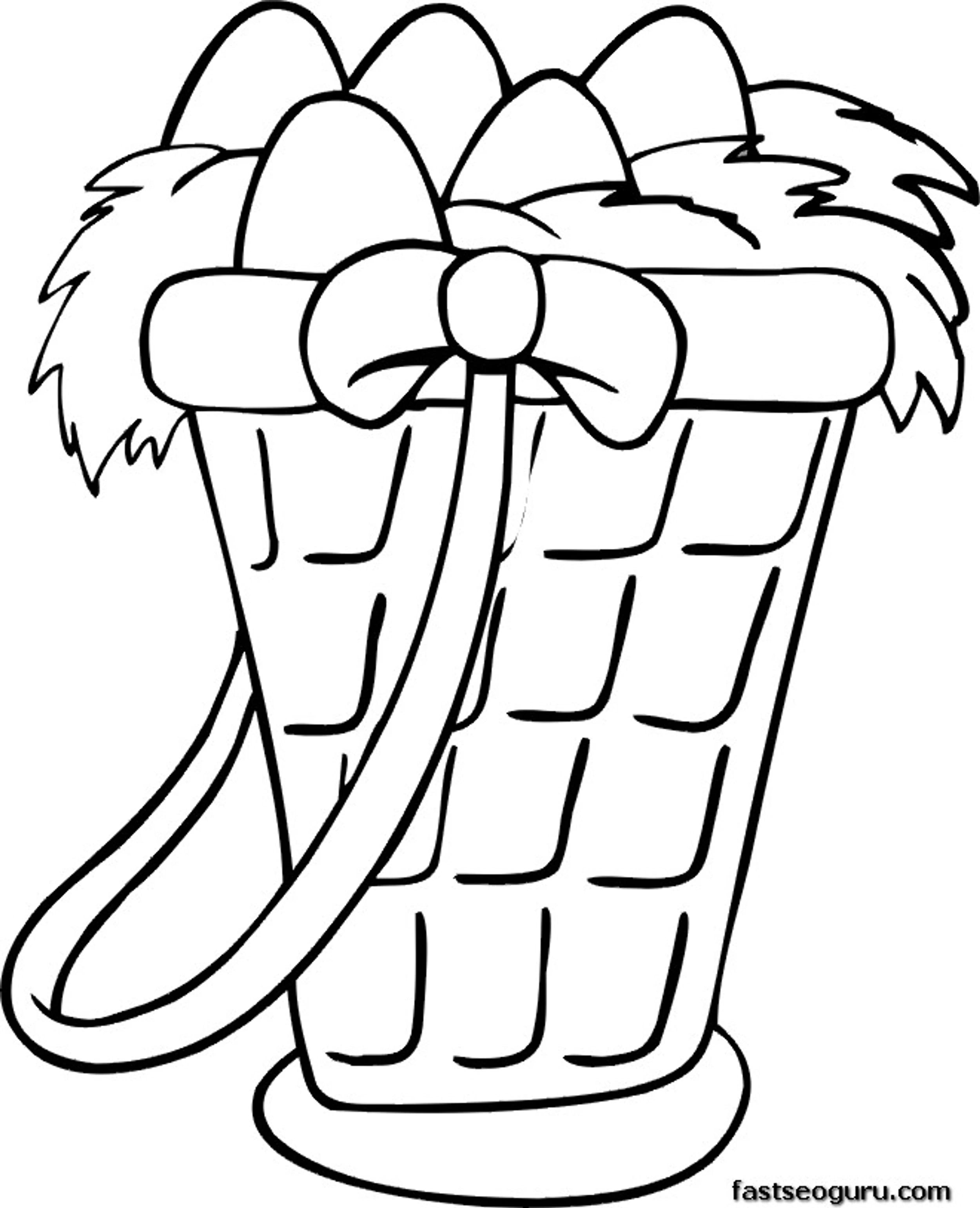 Printable Easter Basket Full With Eggs Colorign Page
