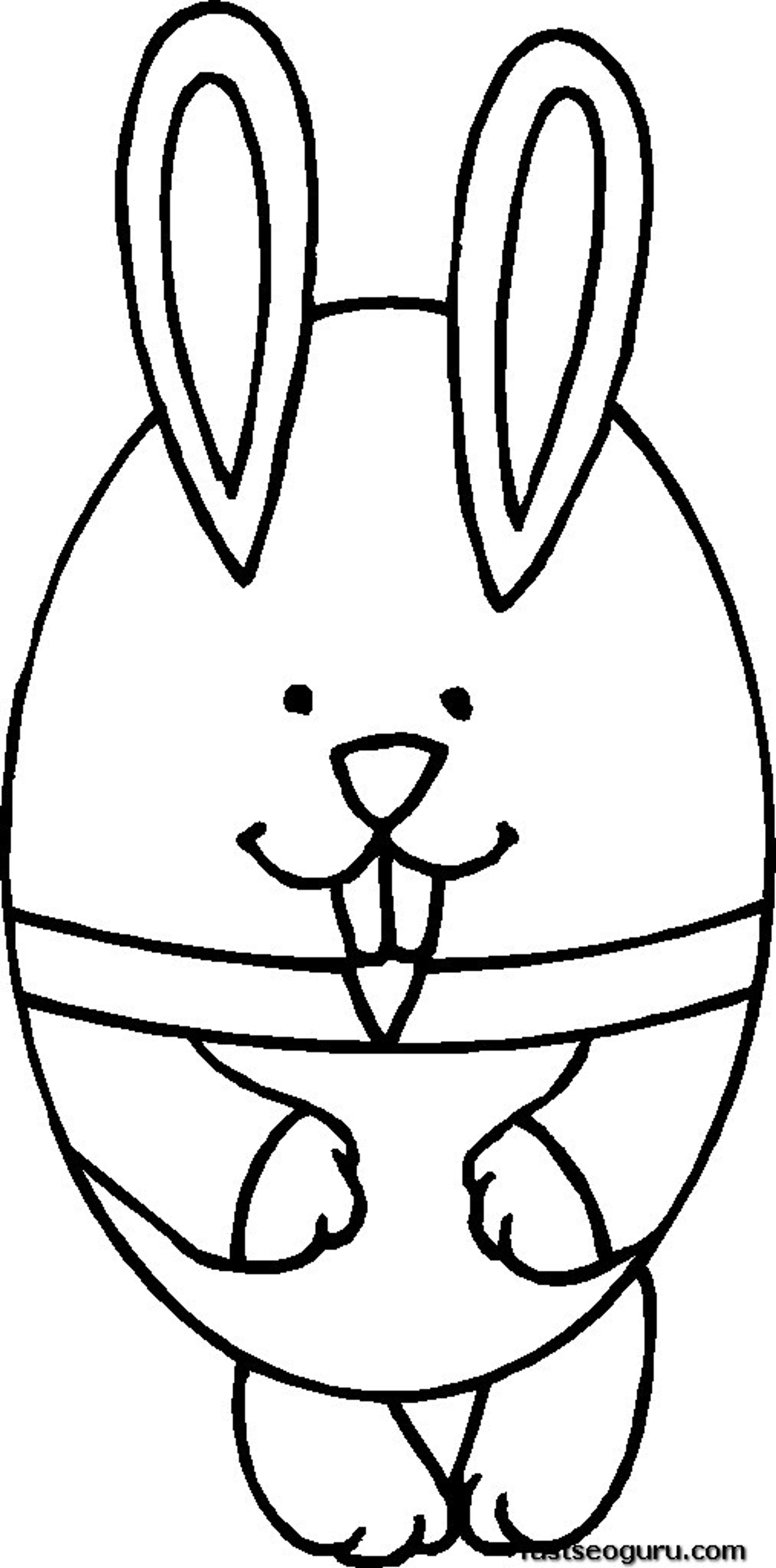 Easter Bunny Egg Coloring Page For Kids