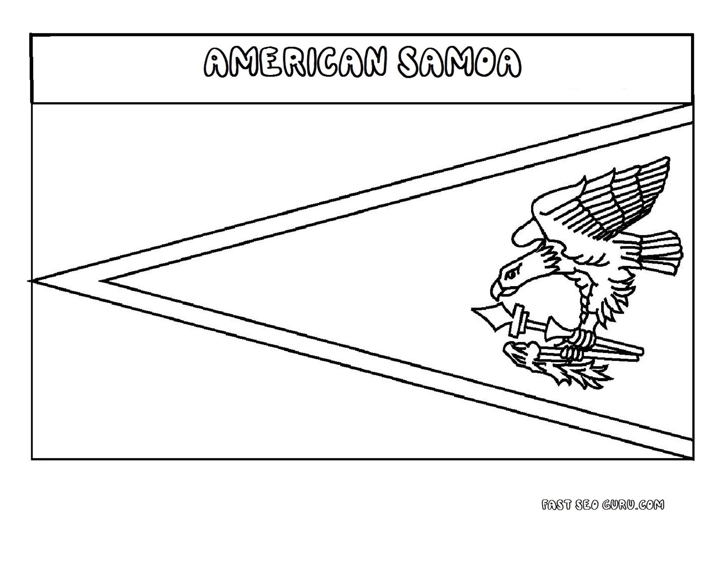 Printable Flag Of Americansamoa Coloring Page