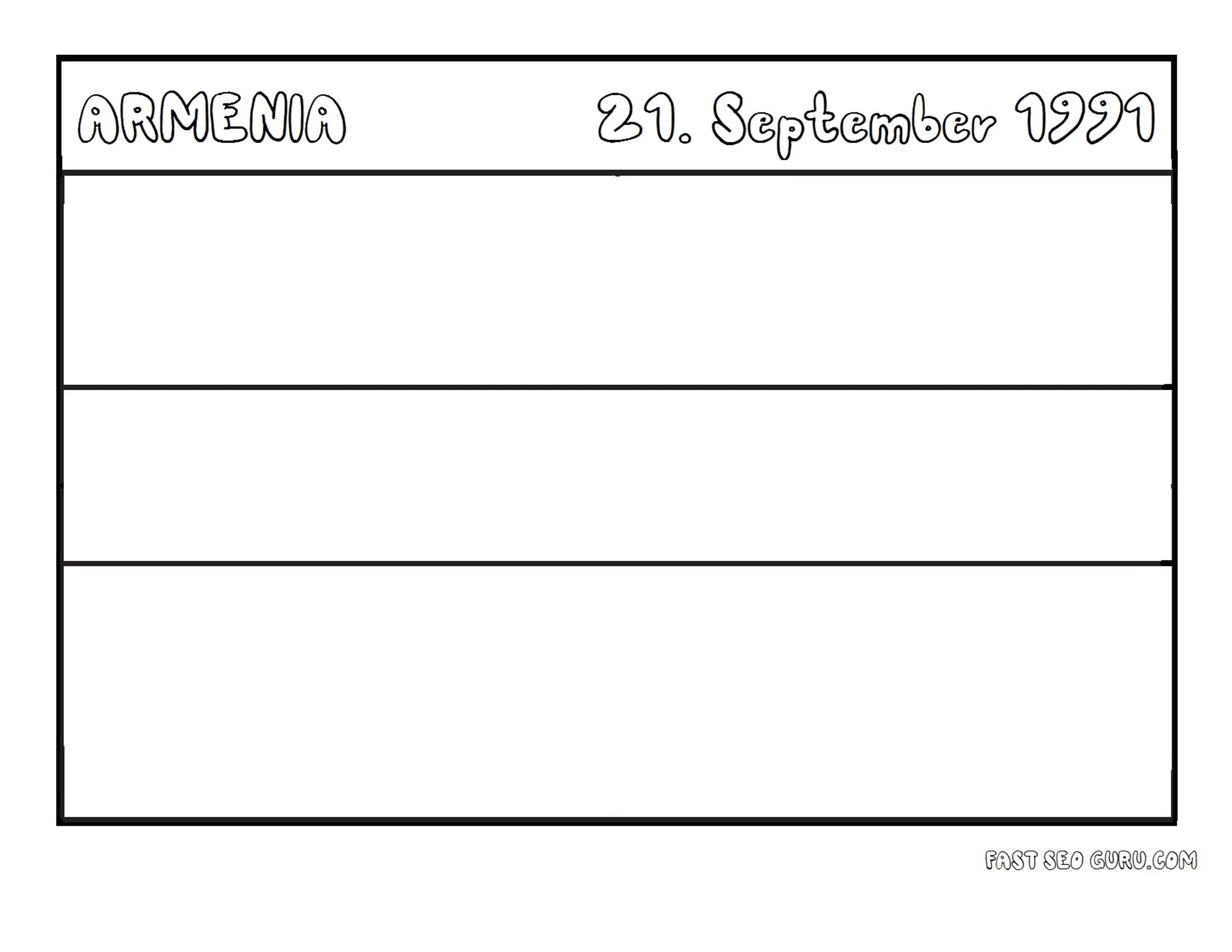 Printable Flag Of Armenia Coloring Page