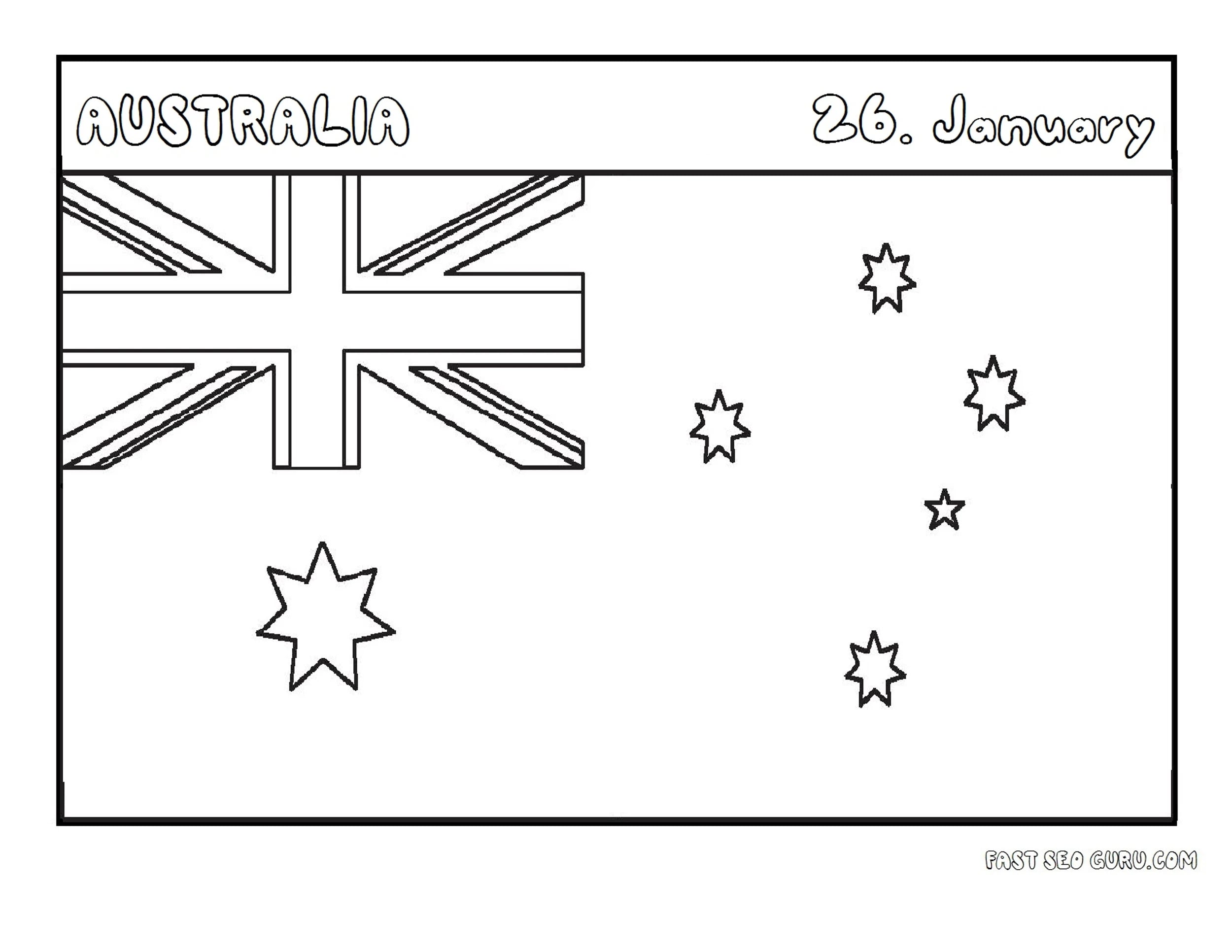 Printable Flag Of Australia Coloring Page