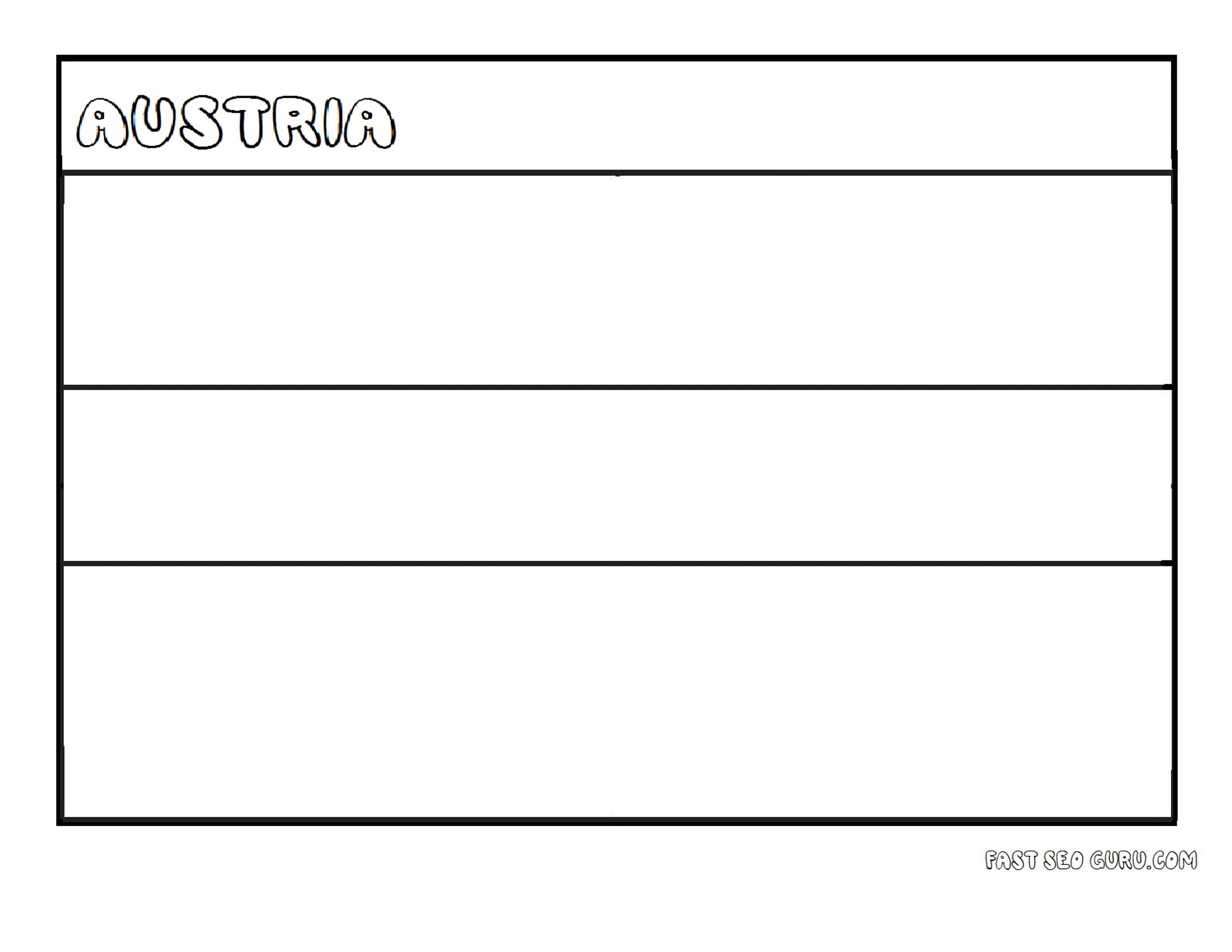 Printable Flag Of Austria Coloring Page