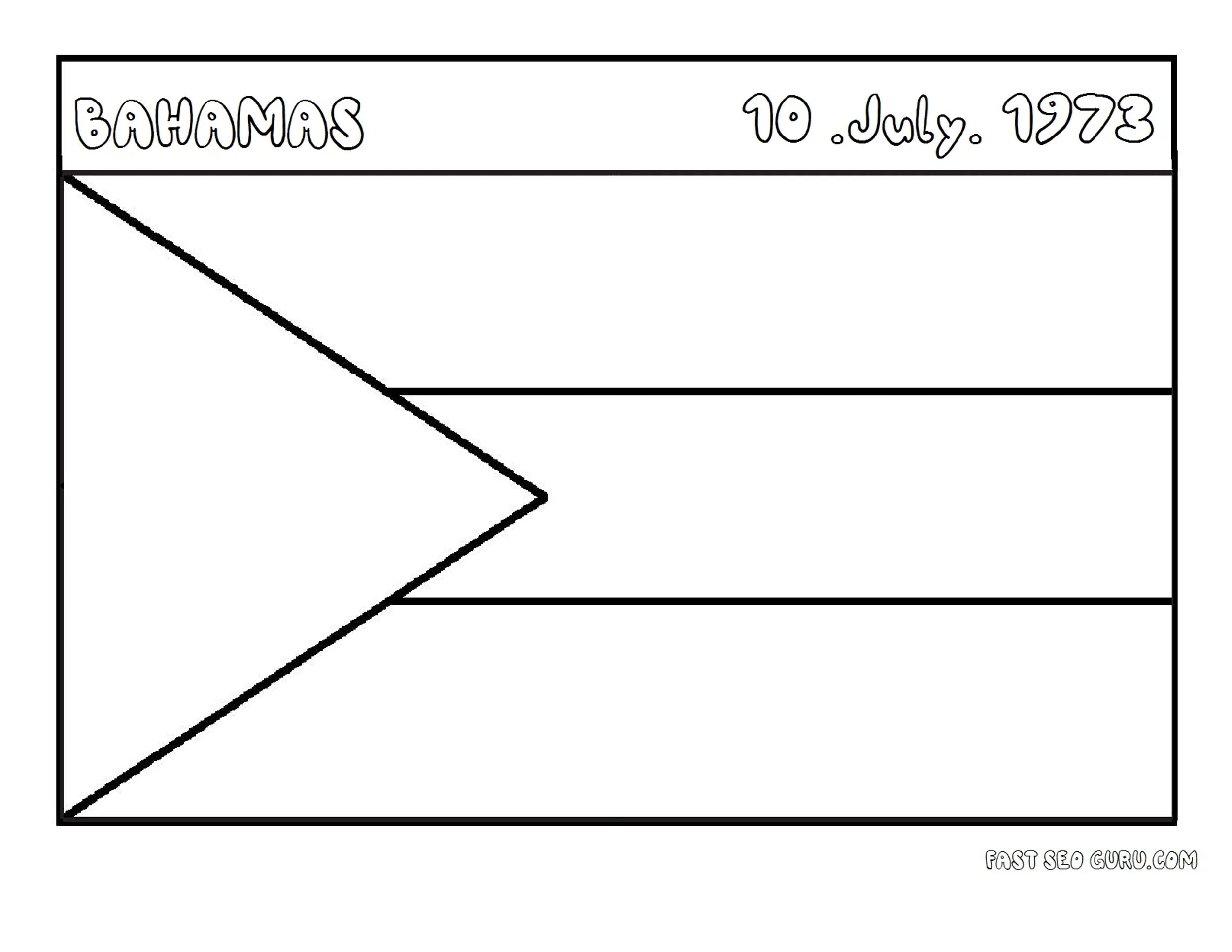 Printable Flag Of Bahamas Coloring Page