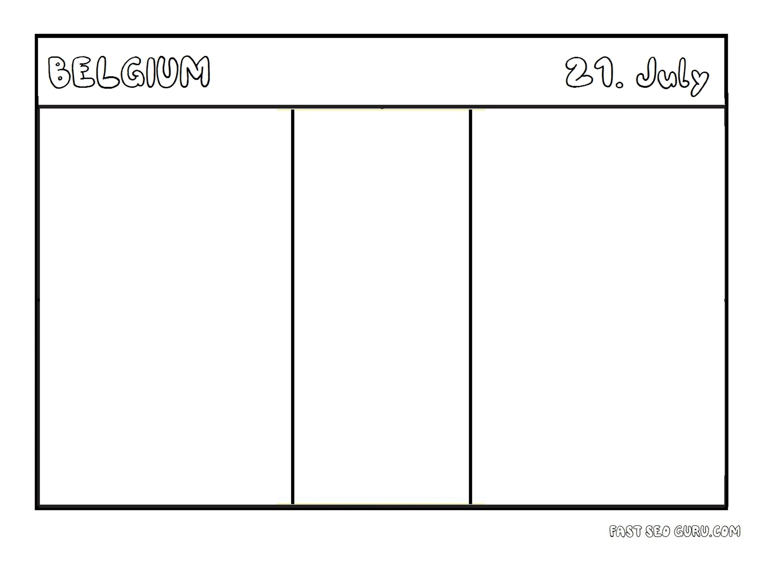 Printable Flag Of Belgium Coloring Page
