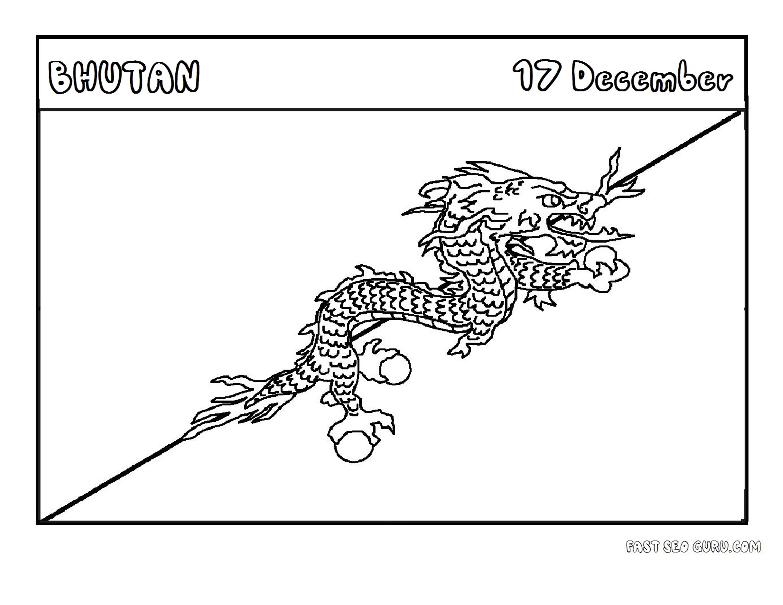 Printable Flag Of Bhutan Coloring Page