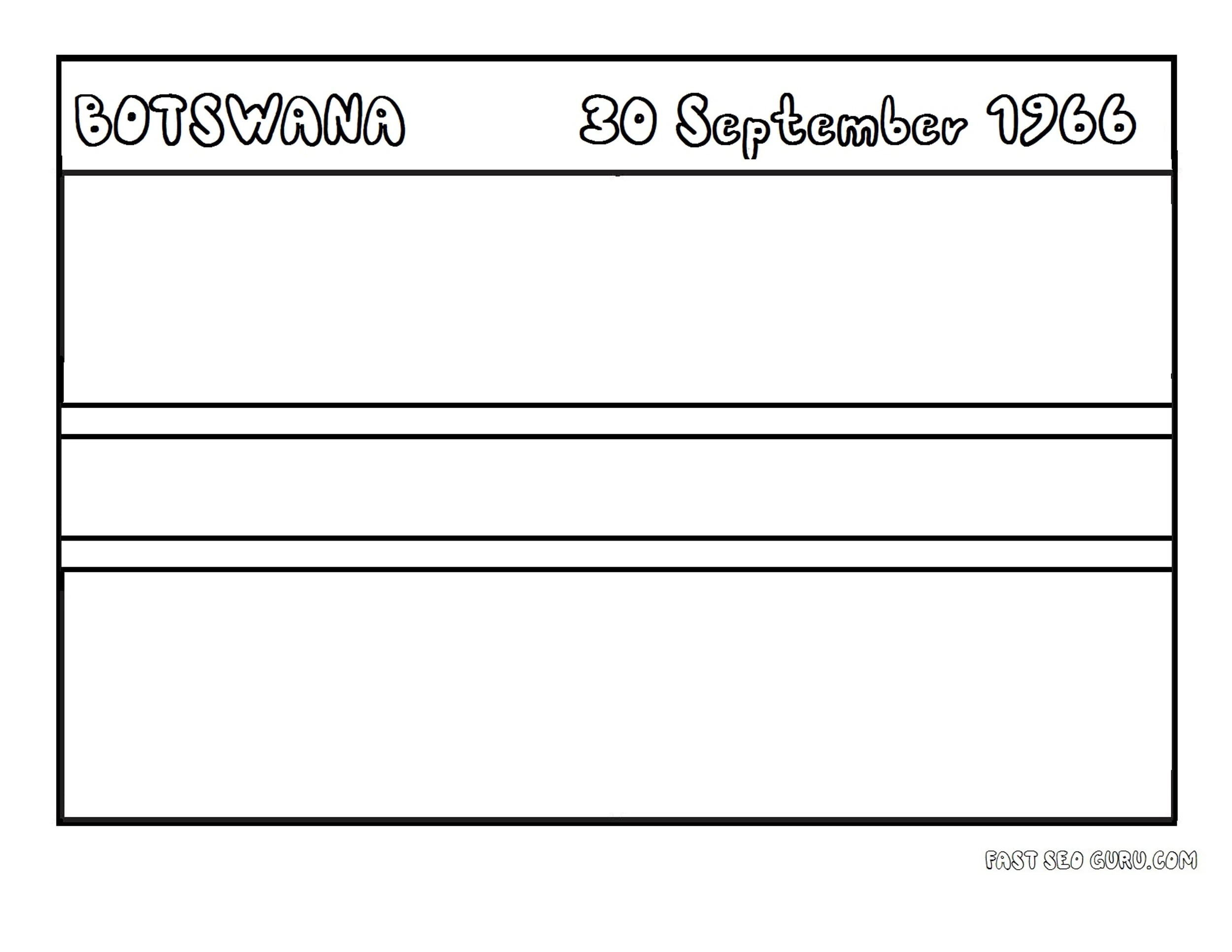 Printable Flag Of Botswana Coloring Page