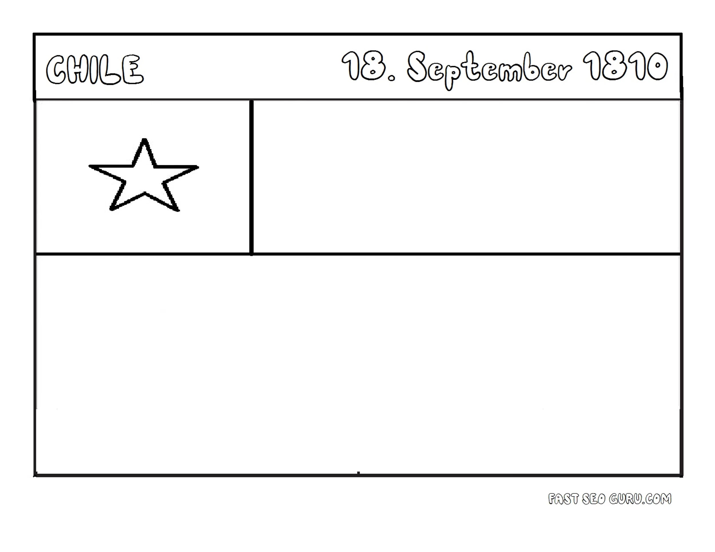 Printable Flag Of Chile Coloring Page