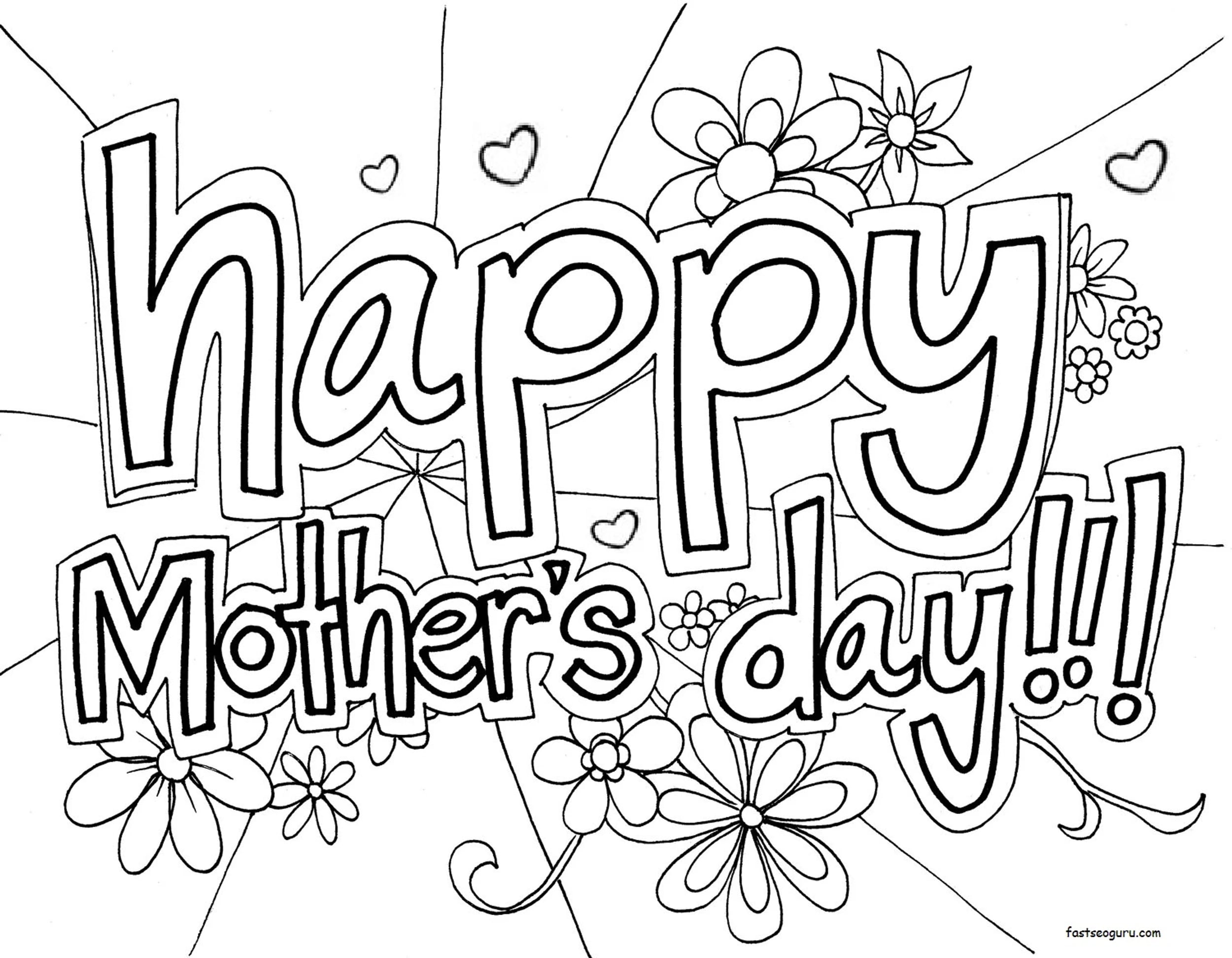 Free Happy Mother’s Day Coloring Page Printable Pdf