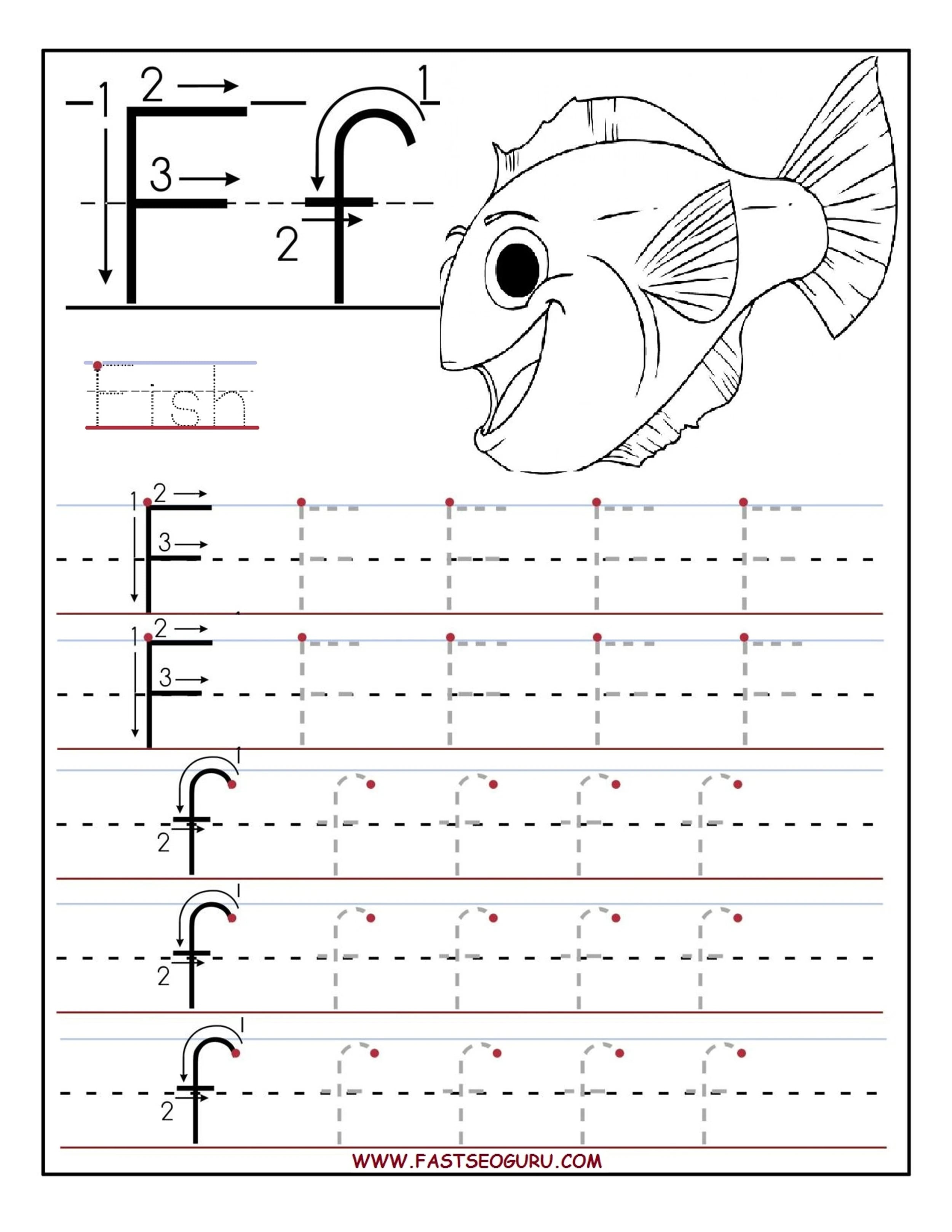 Printable Letter F Tracing Worksheets For Preschool