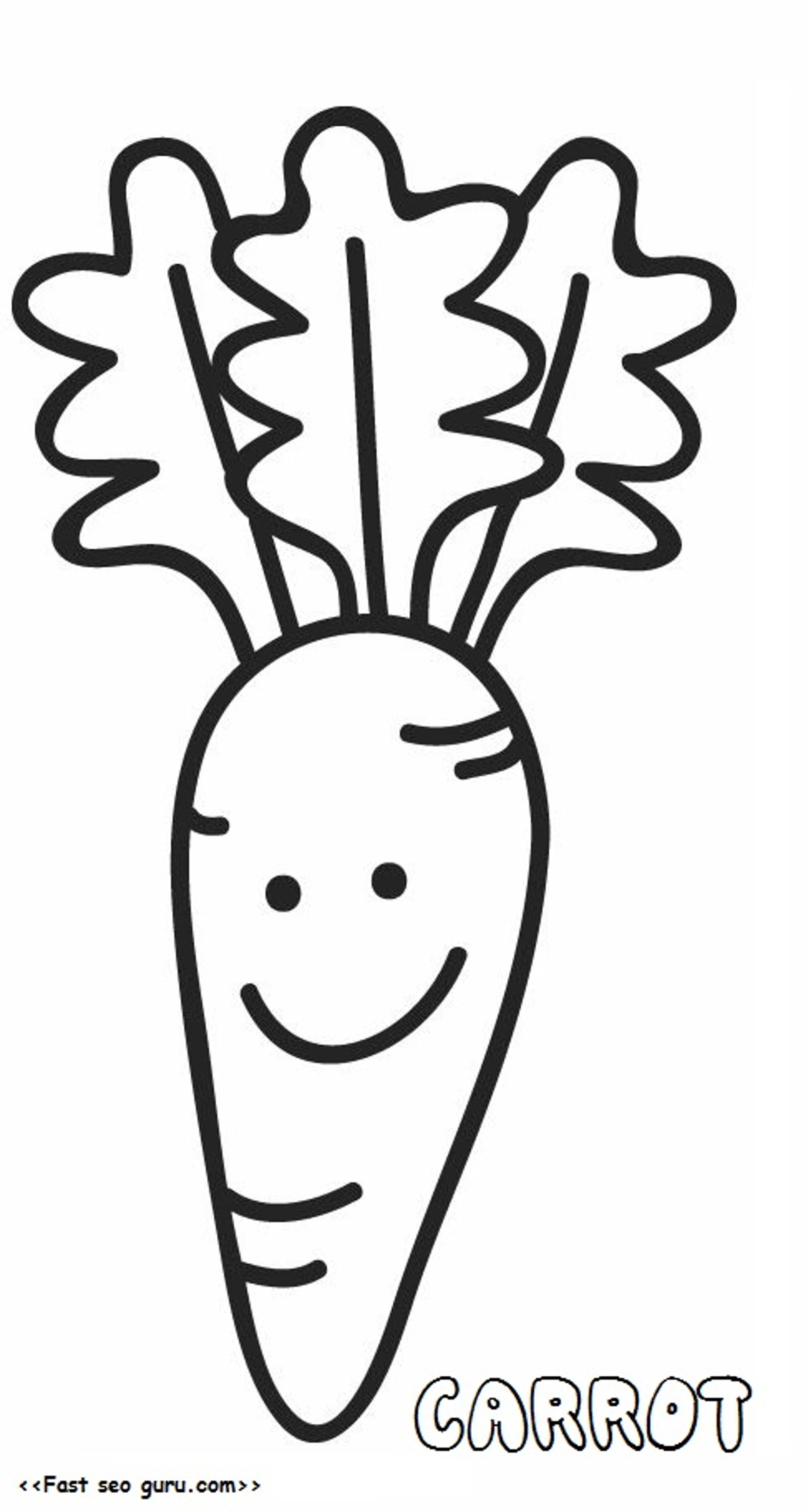 Printable Preschool Carrot Coloring Page