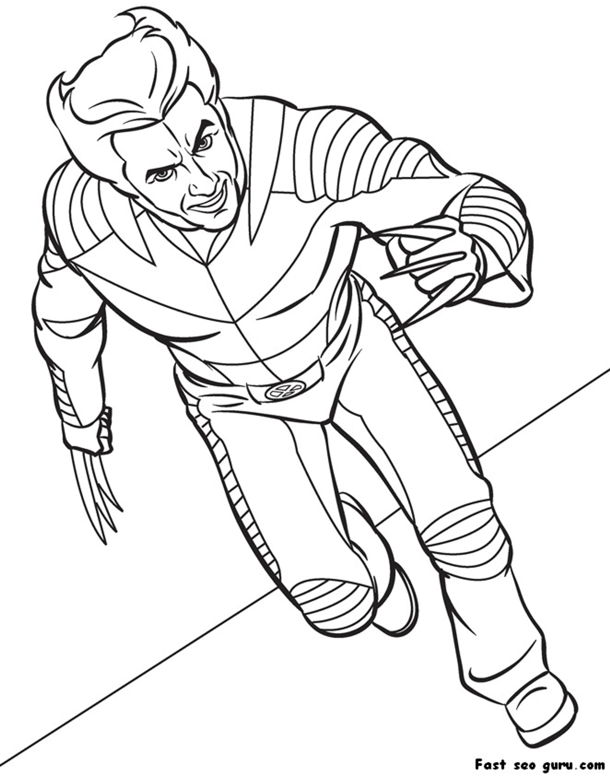 Printable Superhero X Man Wolverine Coloring Page