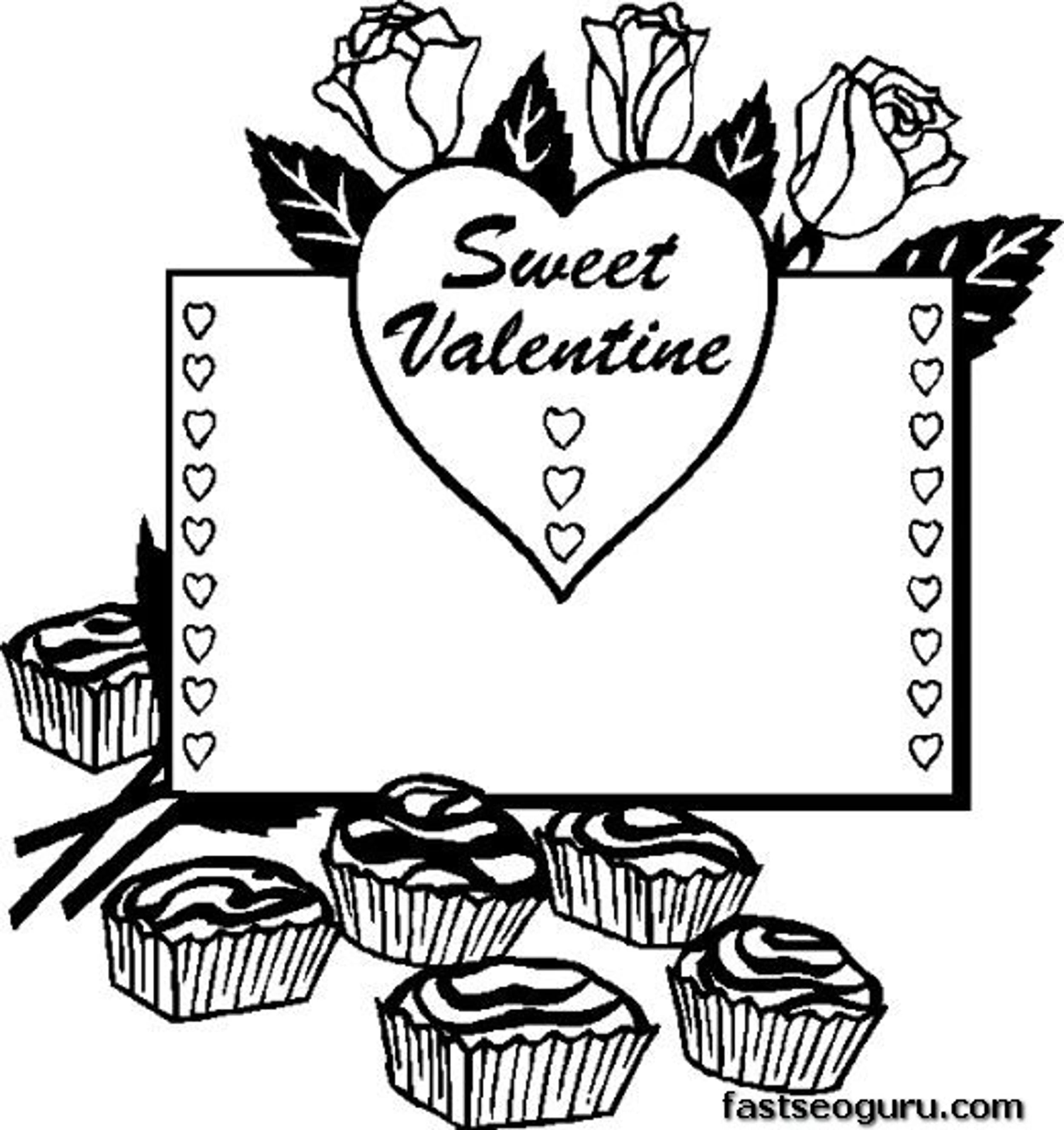 Printable Sweet Valentine Heart Coloring Page