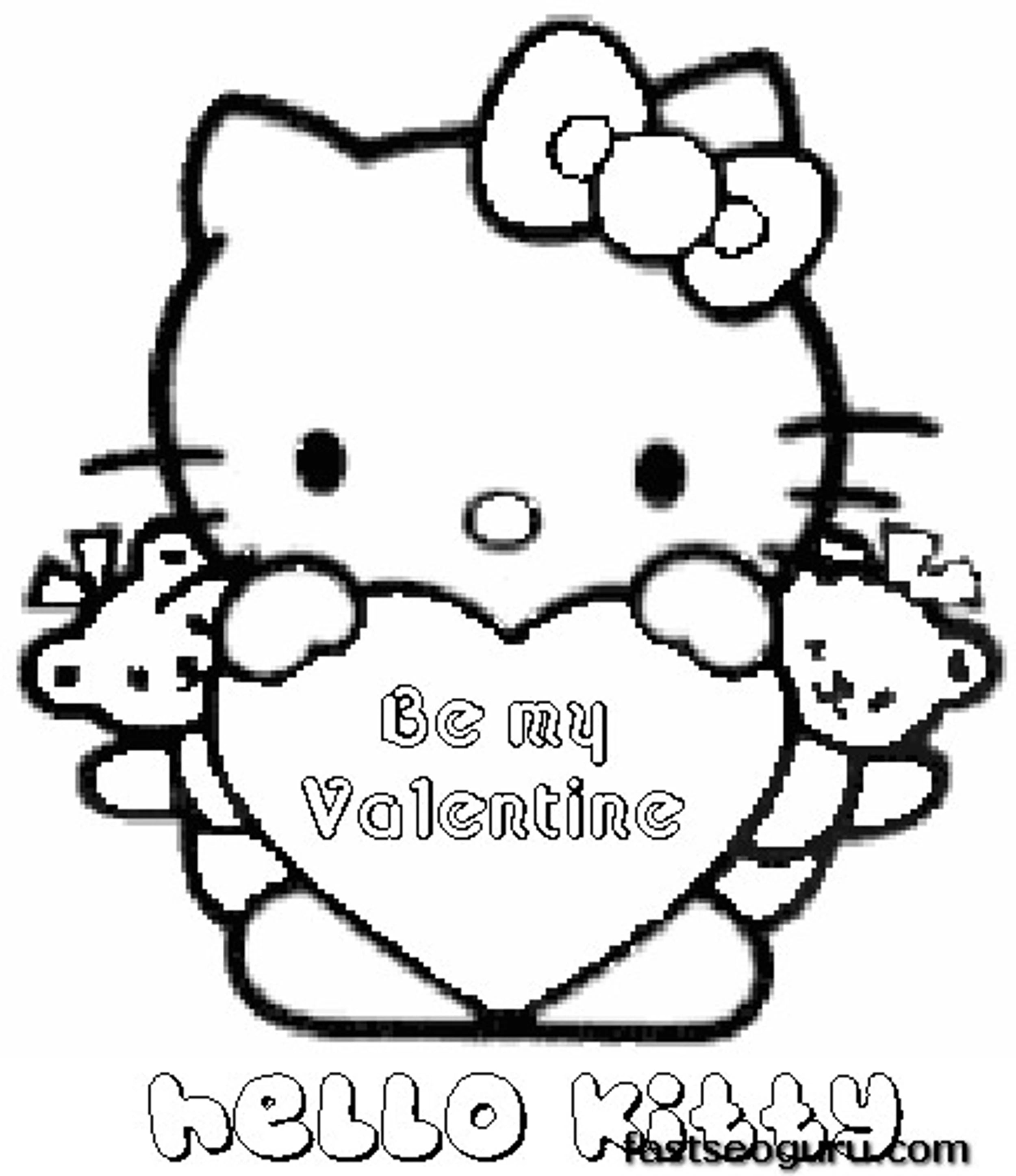 Printable Valentines Day Hello Kitty Be My Valentine