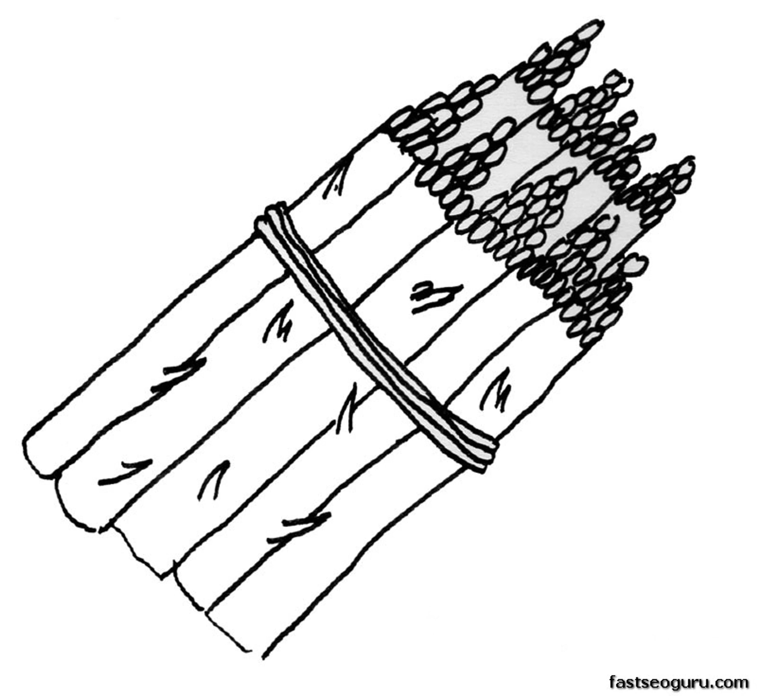 Printable Vegetable Asparagus Coloring Page