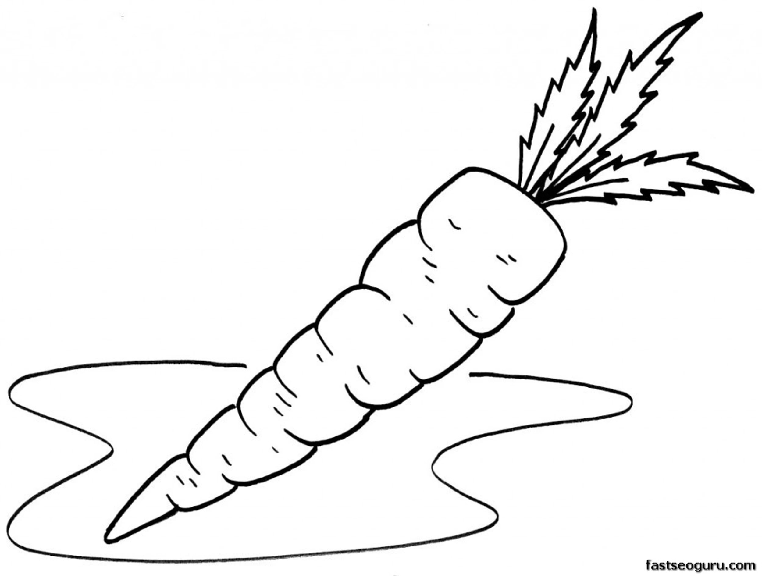Printable Vegetable Carrot Coloring Page