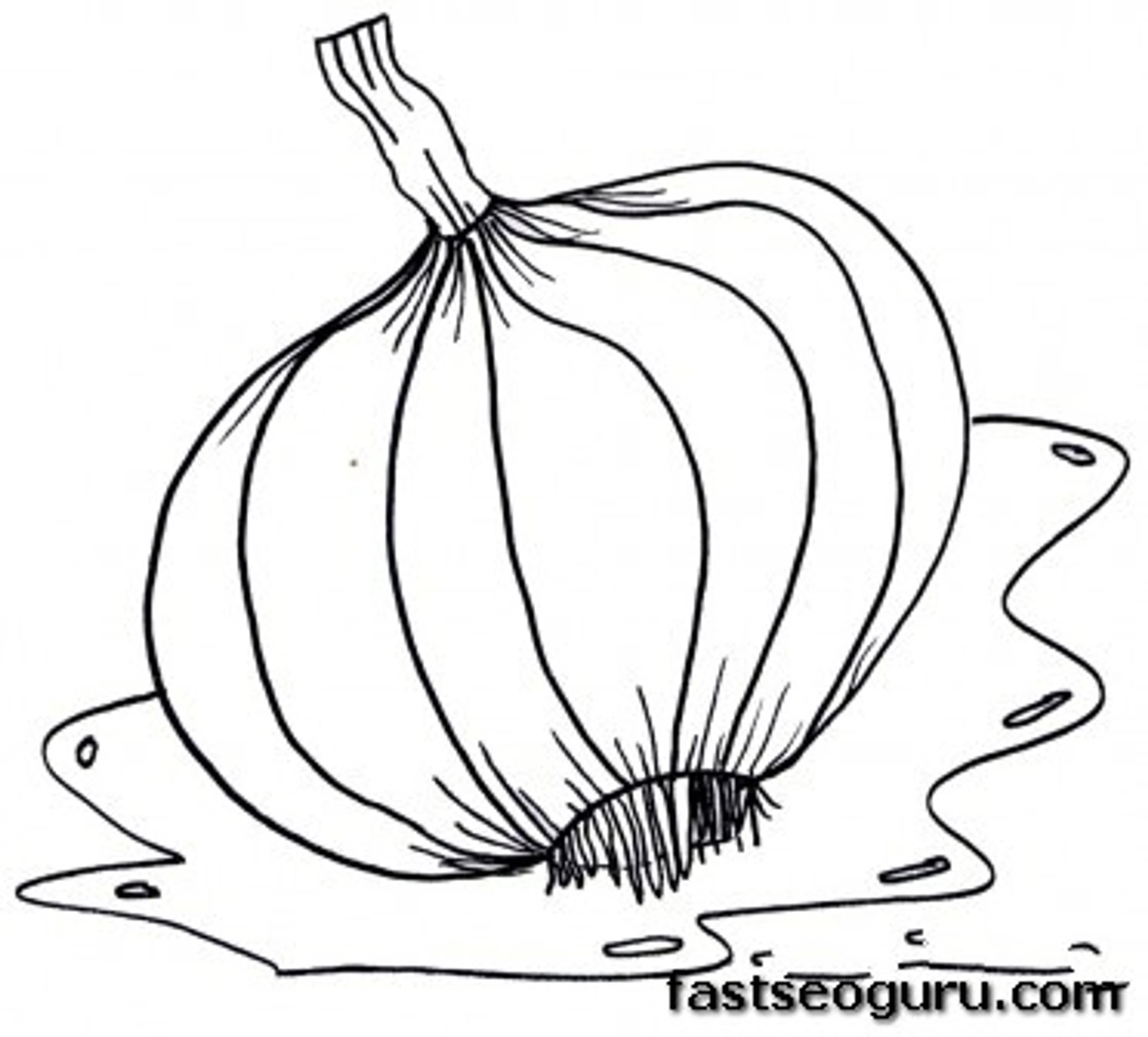 Printable Vegetable Garlic Coloring Page