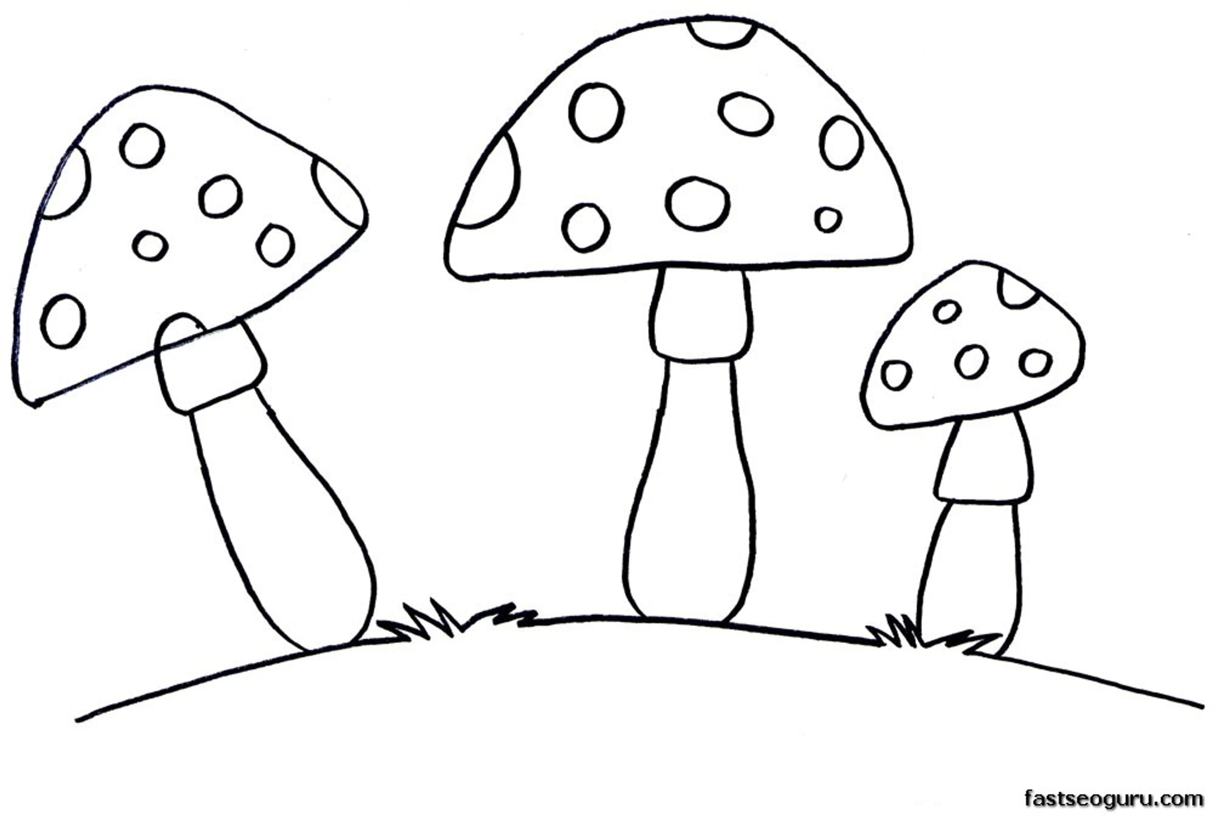 Printable Vegetable Mushrooms Coloring Pages