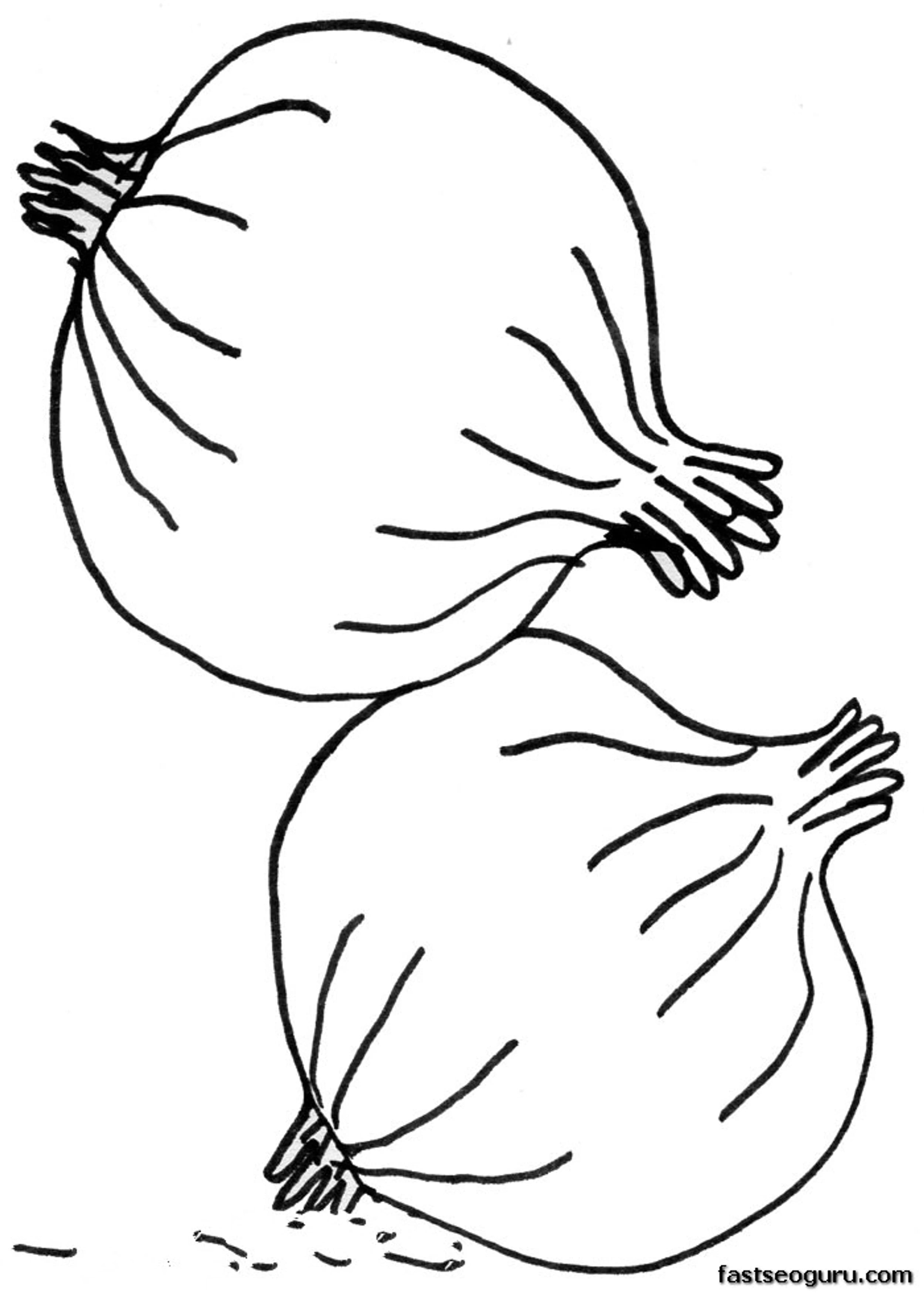 Printable Vegetable Onion Coloring Page