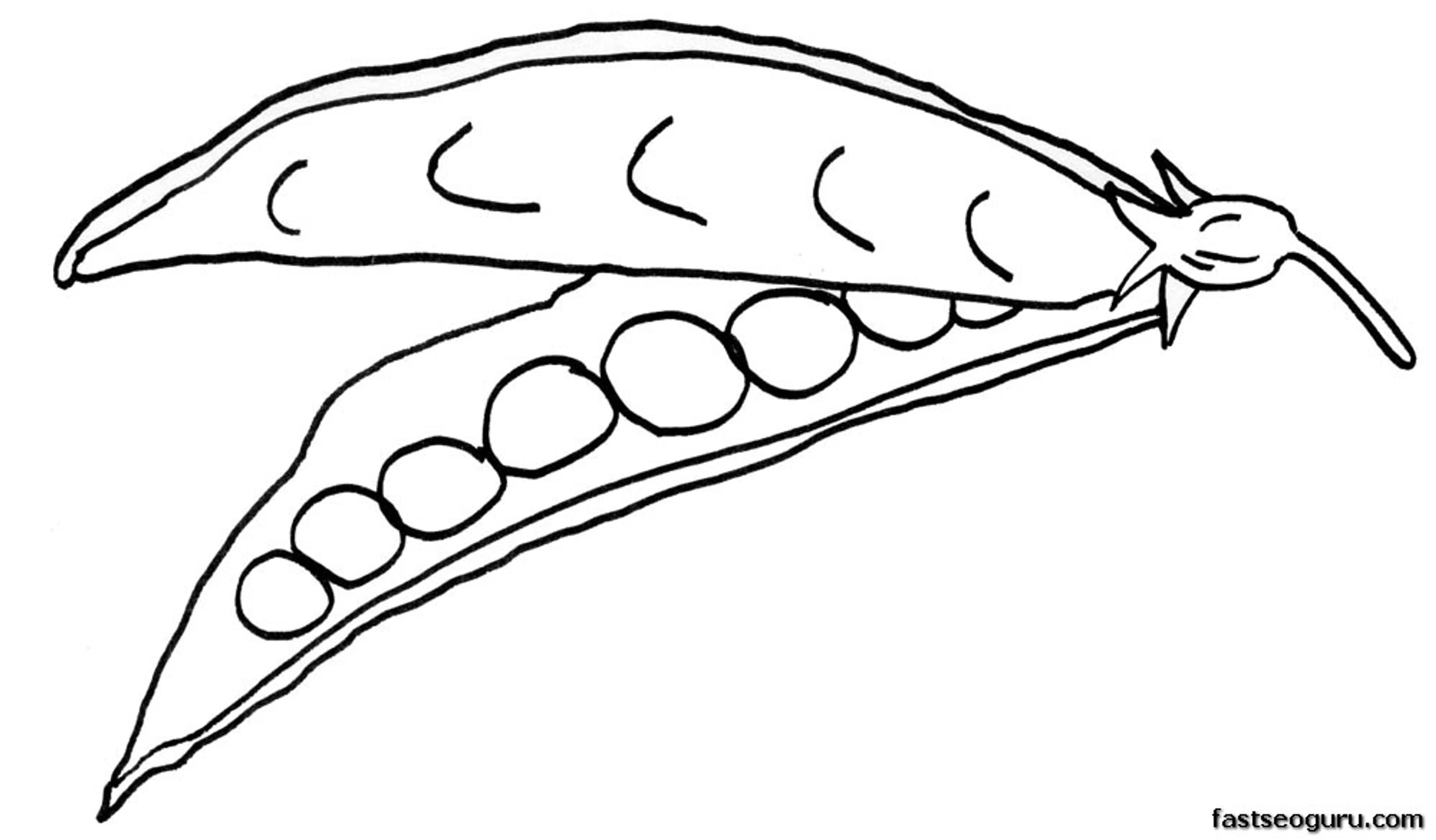 Printable Vegetable Peas Coloring Page