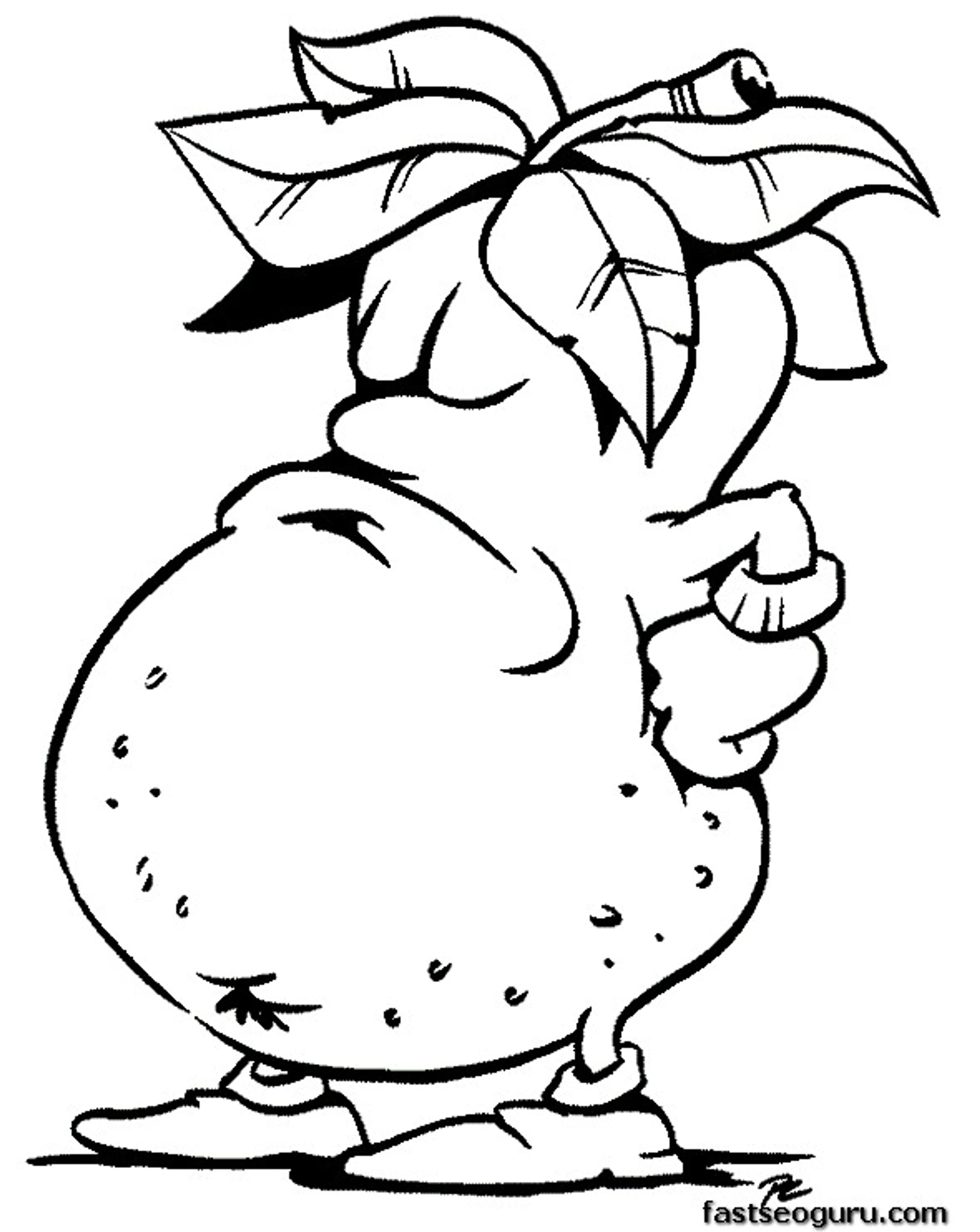 Printable Vegetable Potato Coloring Page