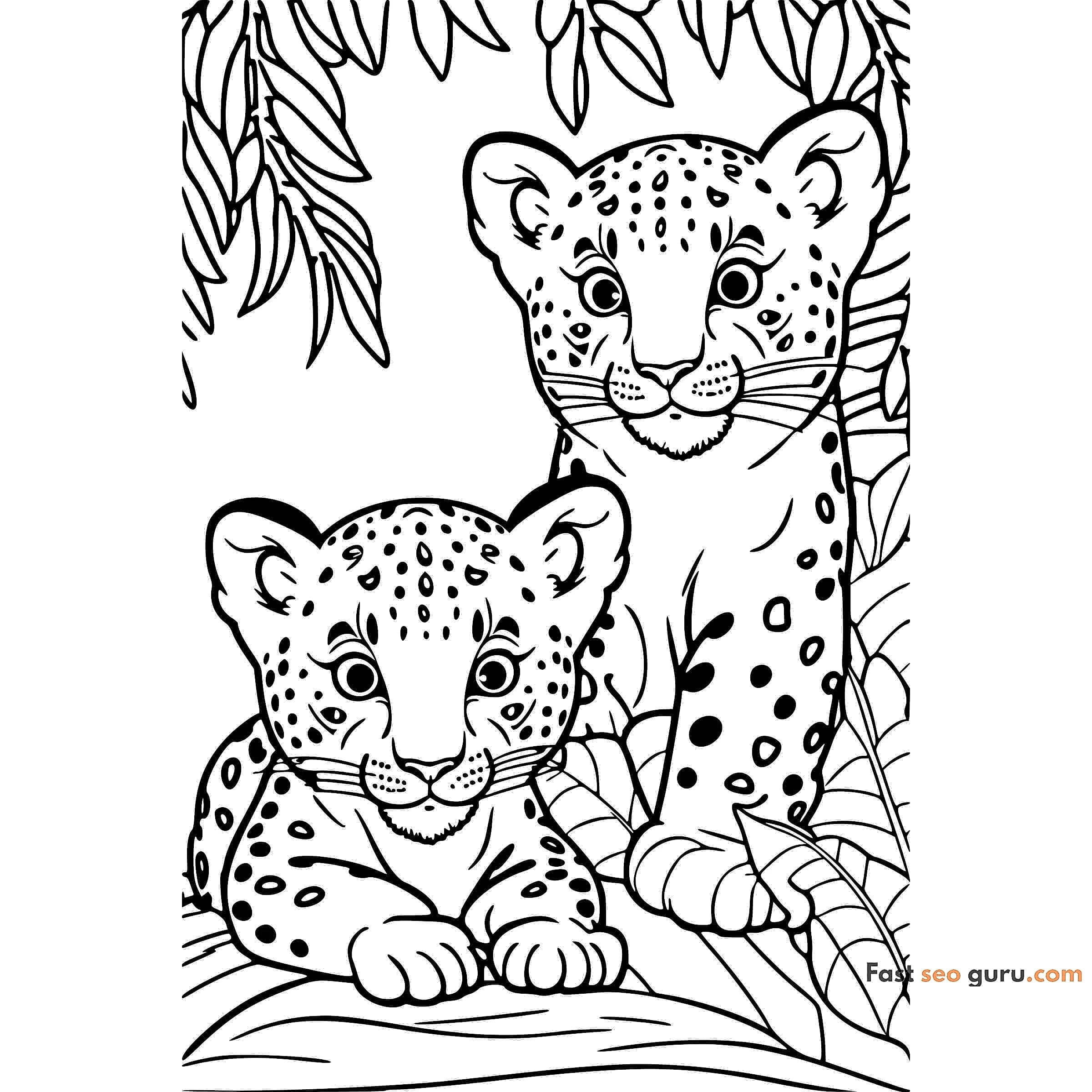 Adorable Leopard Cubs In The Jungle
