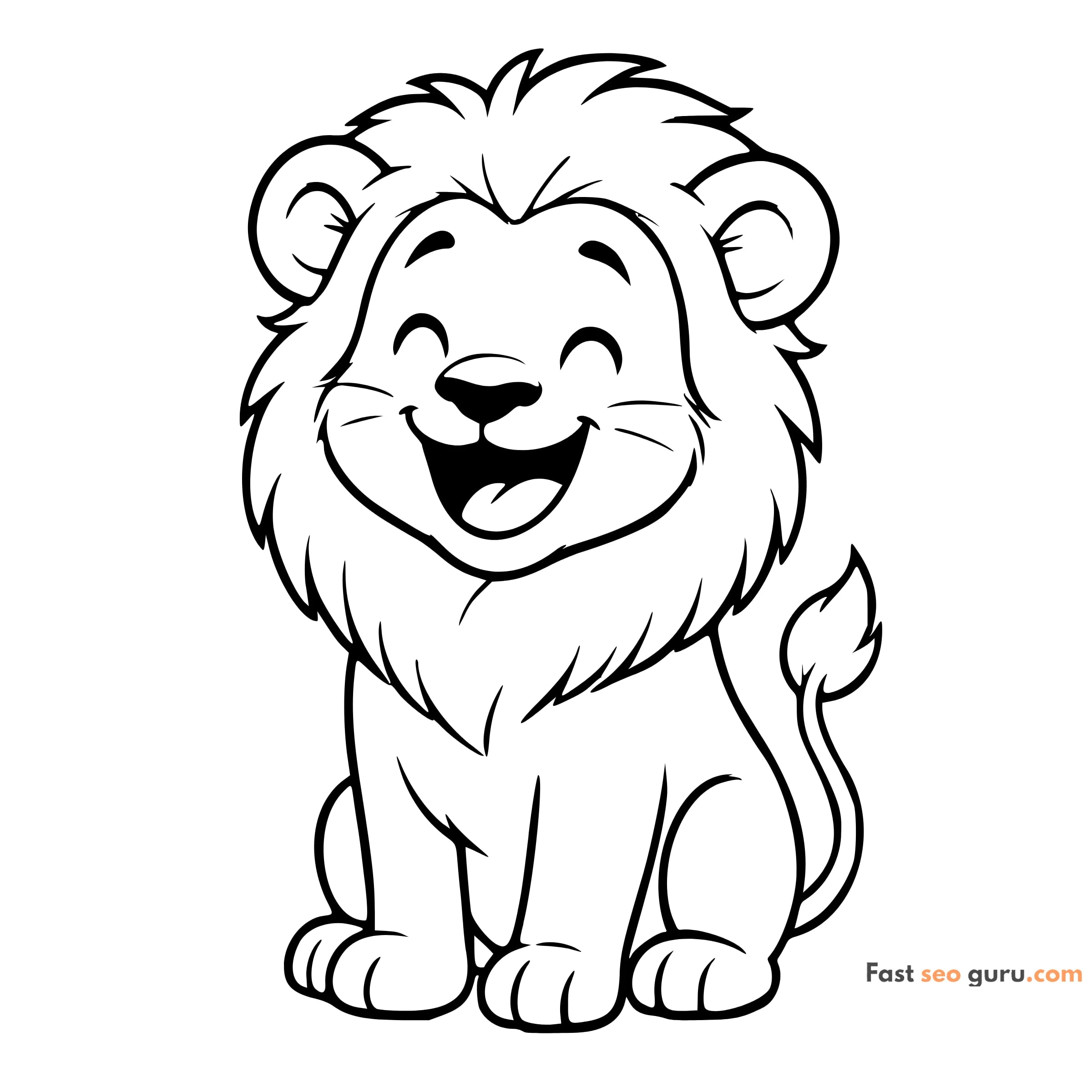 Cartoon Lion Coloring Page – Fun Free Printable For Kids