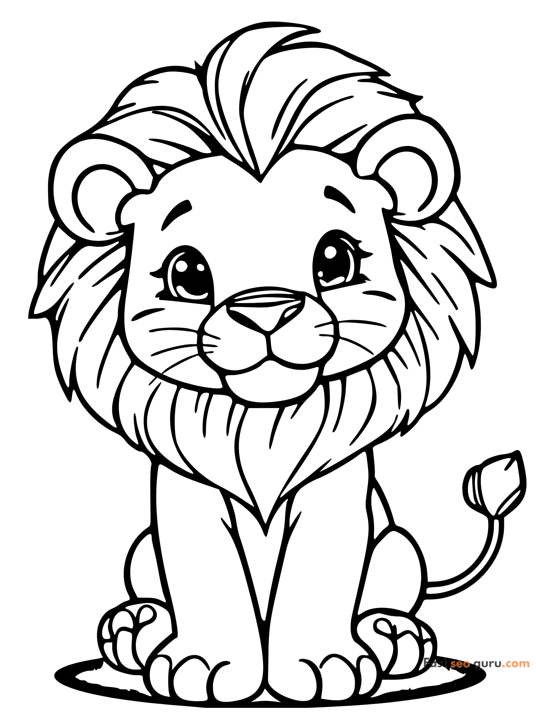 Fun Lion Coloring Page Printable For Kids