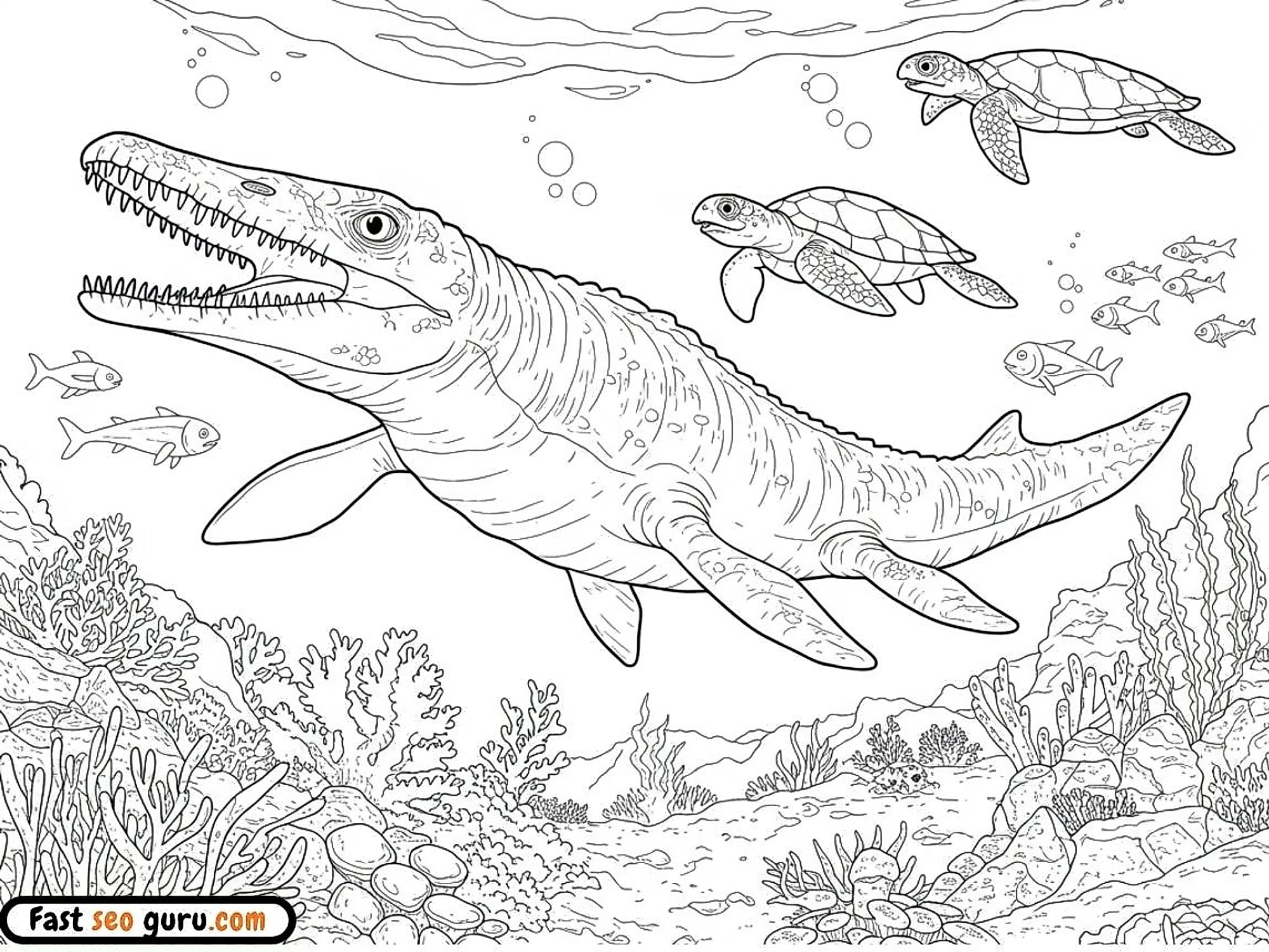 Mosasaurus Coloring Page – Free Printable For Kids