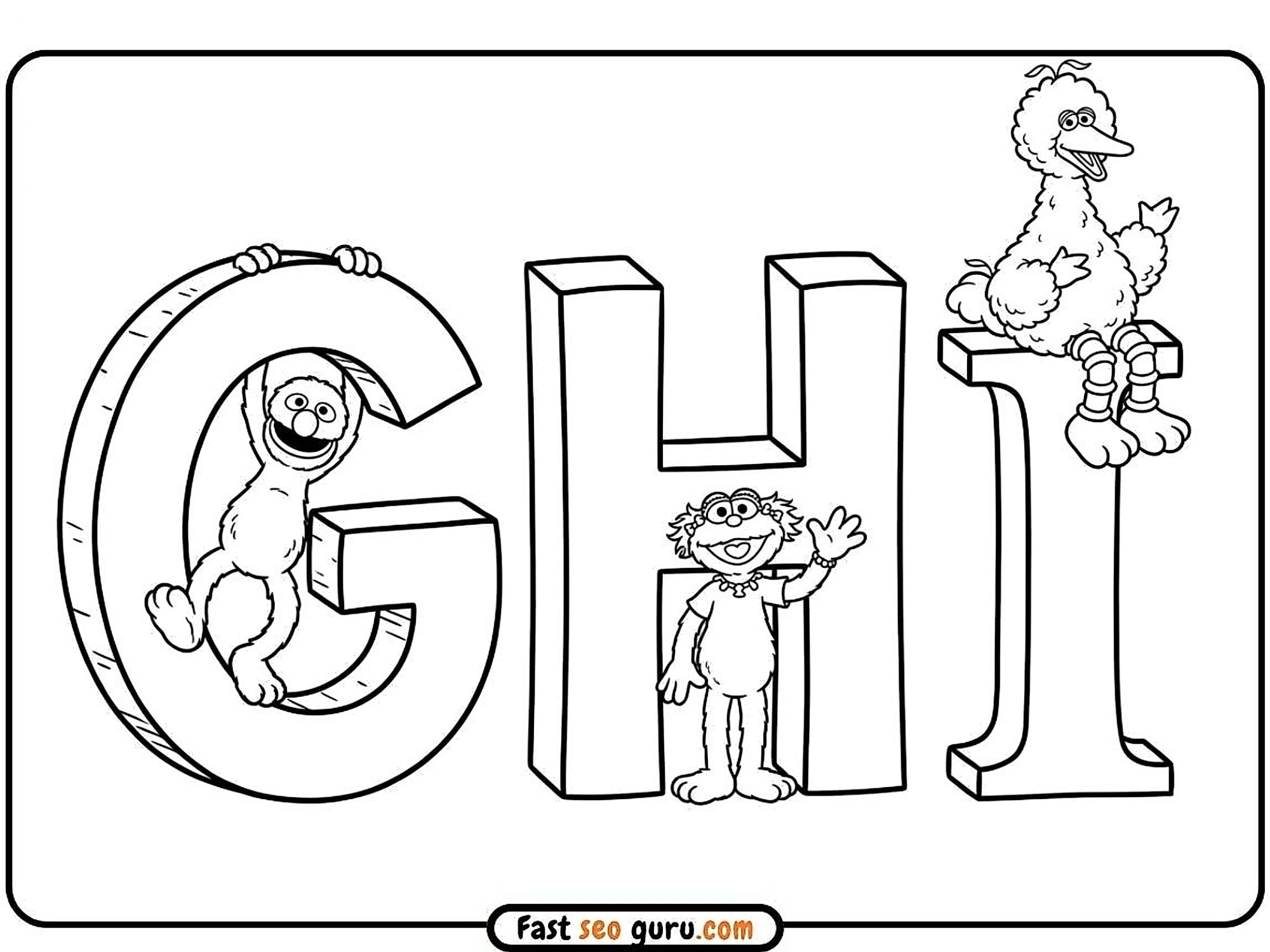 Elmo & Big Bird Ghi: Preschool Learning Worksheets Alphabet