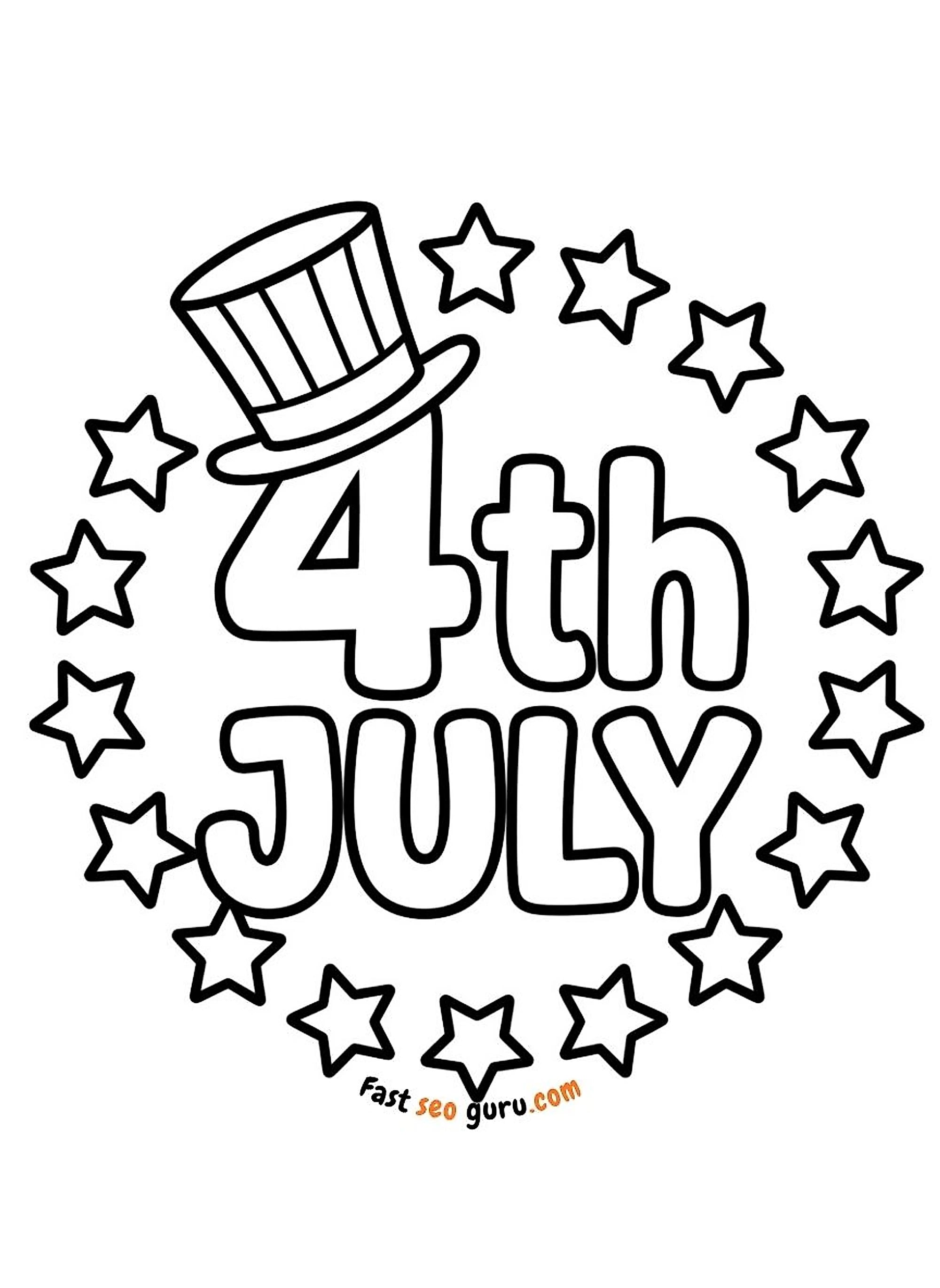 4th Of July Stars Circle Coloring Page – Free Printable For Kids