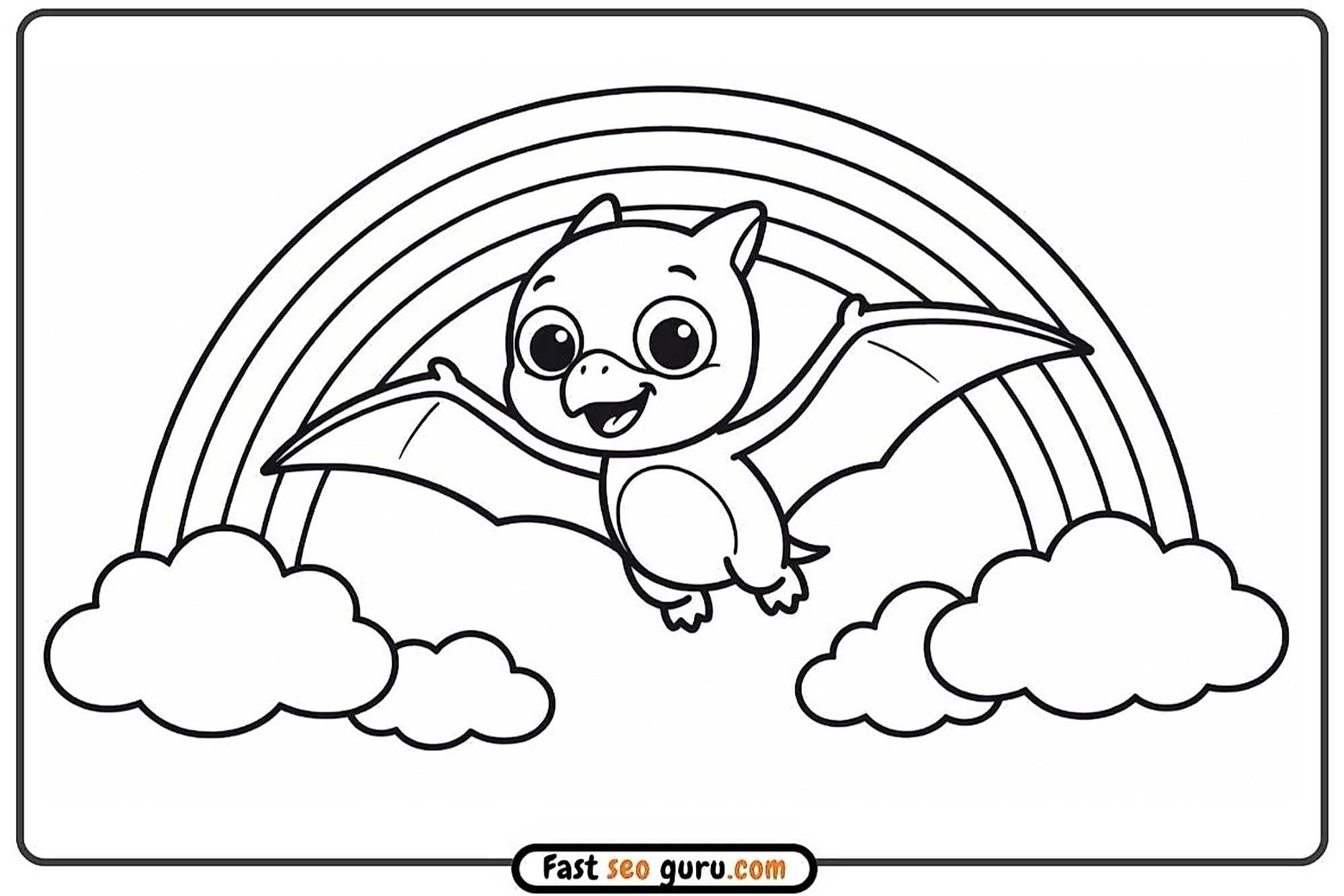 Cute Pterodactyl Pictures To Color – Free Printable For Kids