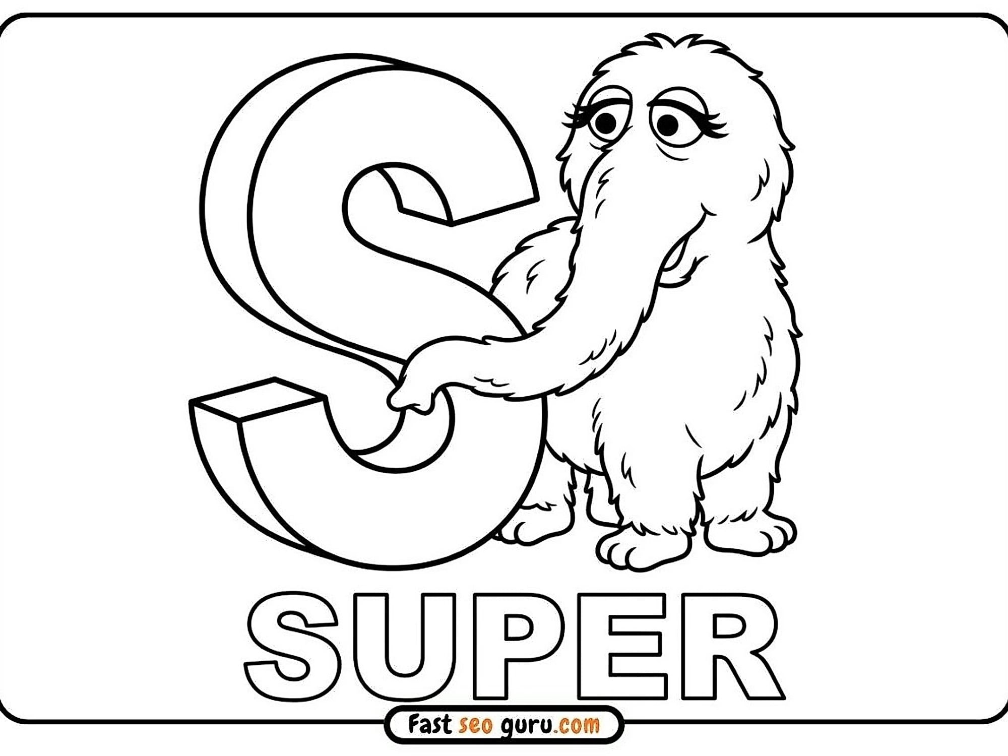 Snuffy Letter S: Preschool Learning Worksheets Alphabet Pdf